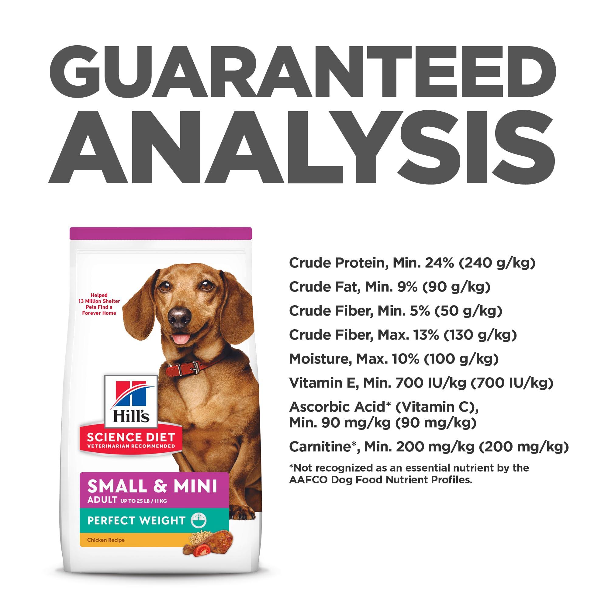 Hill's Science Diet Perfect Weight, Adult 1-6, Small & Mini Breeds Weight Management Support, Dry Dog Food, Chicken Recipe, 4 lb Bag - Image 6