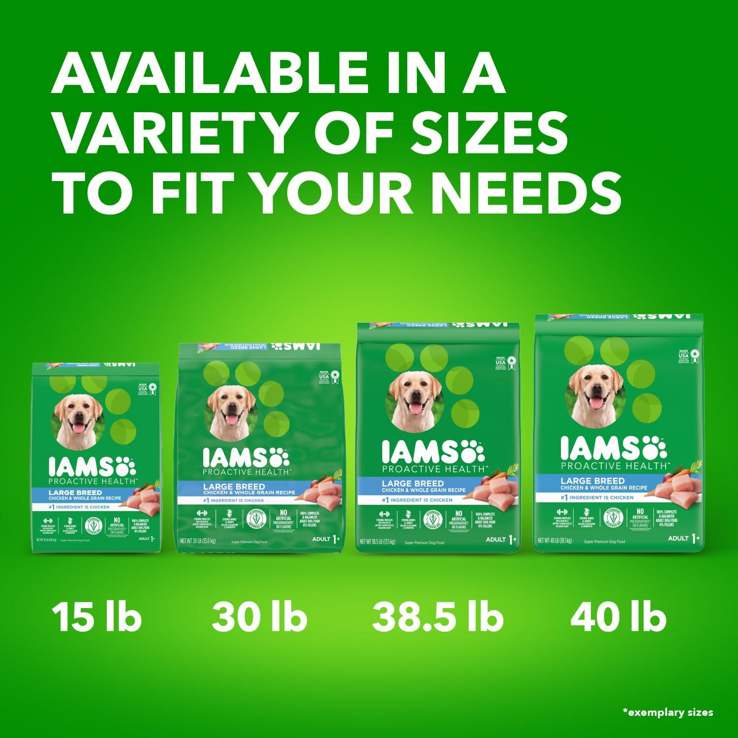 IAMS Proactive Health Large Breed Adult Dry Dog Food with Real Chicken, 30 lb. Bag - Image 13