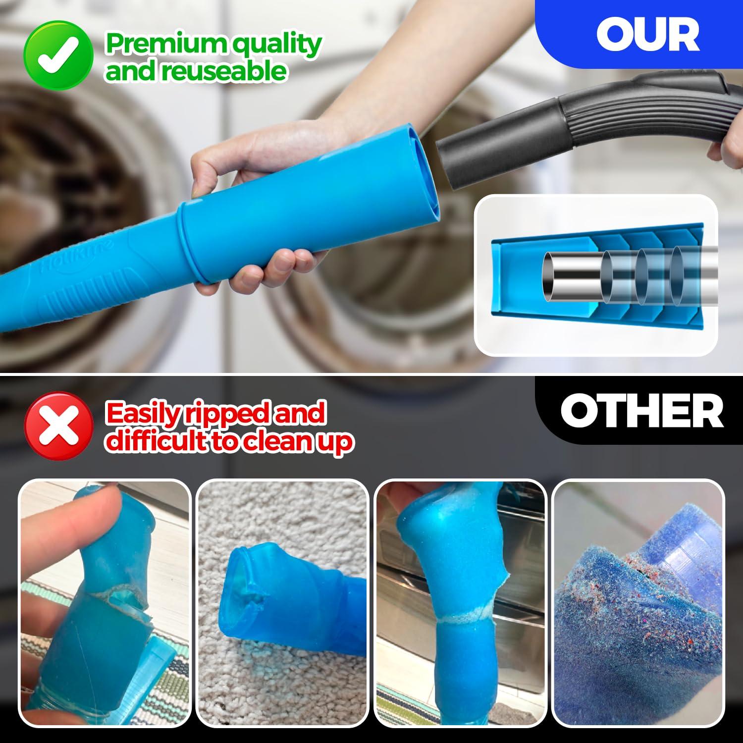 Holikme Dryer Vent Cleaner Kit Dryer Lint Vacuum Attachment Brush, Lint Remover, Dryer Vent Vacuum Hose Replacement Parts, Blue - Image 3
