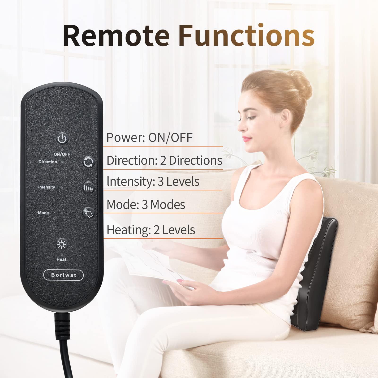 Boriwat Back Massager with Heat, 3D Kneading Massage Pillow for Back, Neck, Shoulder, Leg Pain Relief Deep Tissue, Gifts for Women Men Mom Dad, FSA HSA Eligible - Image 5