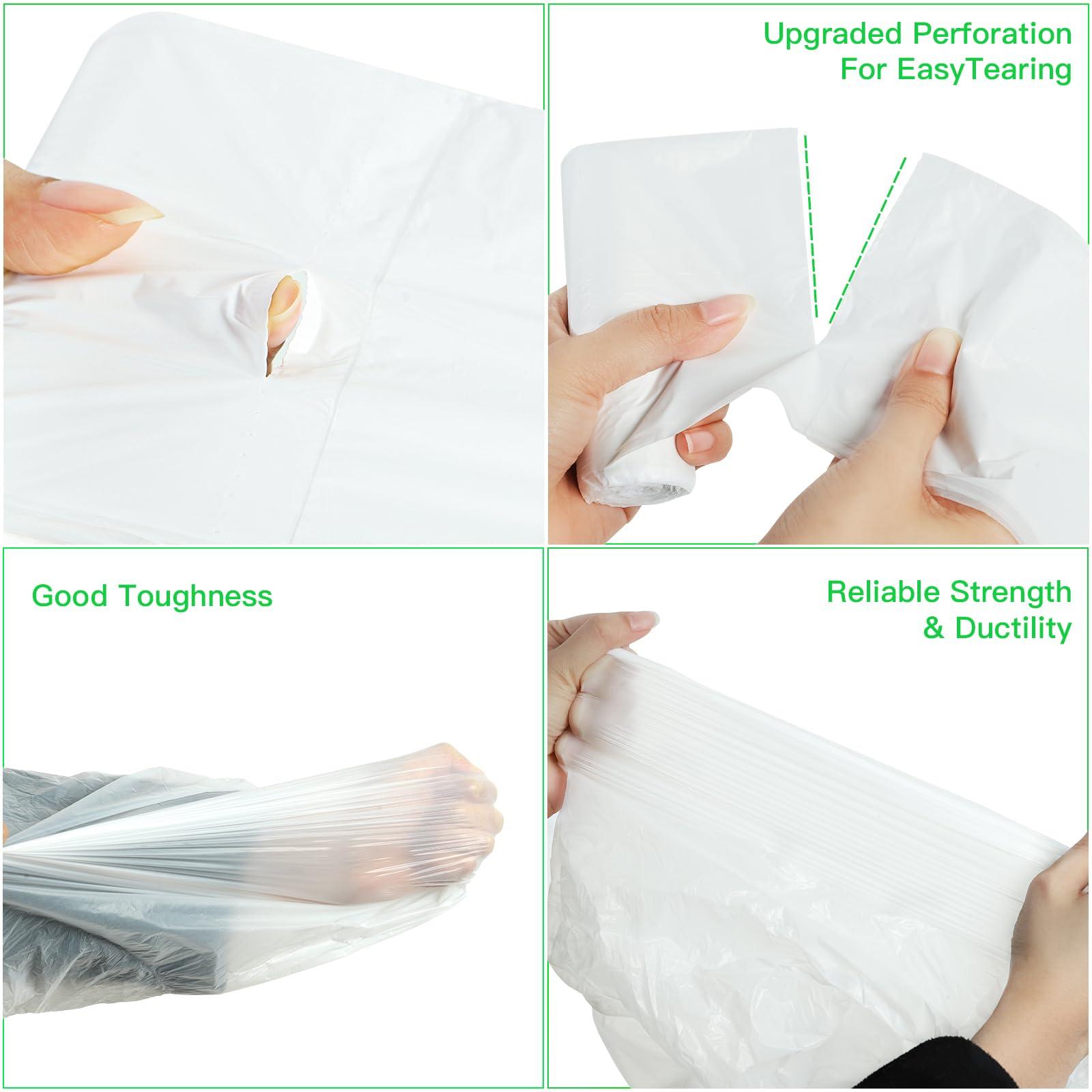 Medium Trash Bags 8-Gallon Compostable-Garbage-Bag - 100 Counts Clear White Tall Kitchen Unscented Biodegradable Thick Strong Compactor Waste Basket Liners for Bathroom Restroom Inwaysin - Image 3