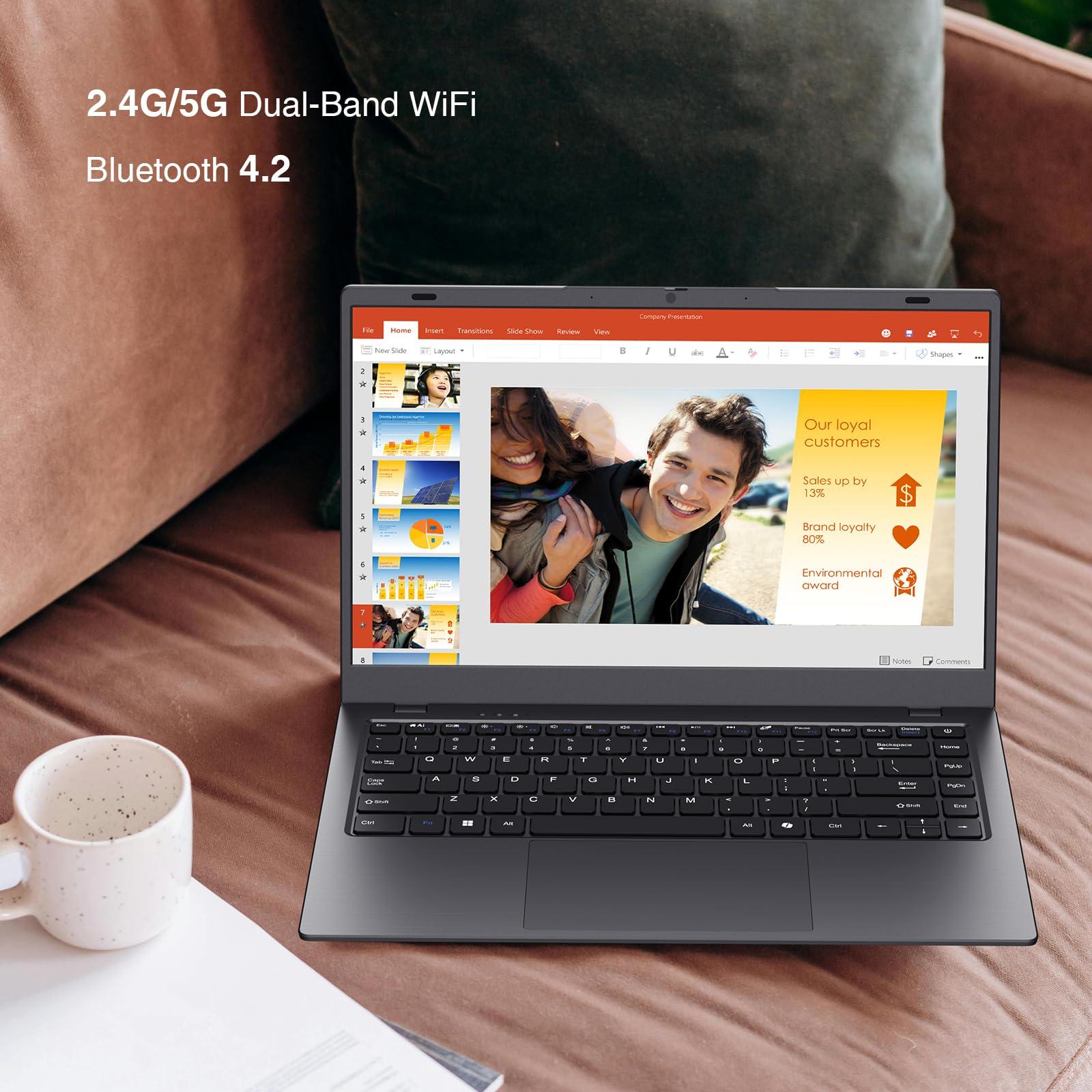 MARGOLAI 14 inch Windows 11 Laptop Computer, 8GB DDR4 RAM 128GB SSD, 4-Core Intel CPU (Up to 2.9GHz), Thin & Portable Notebook PC, WiFi, BT4.2, MS Office 2024 - Image 7