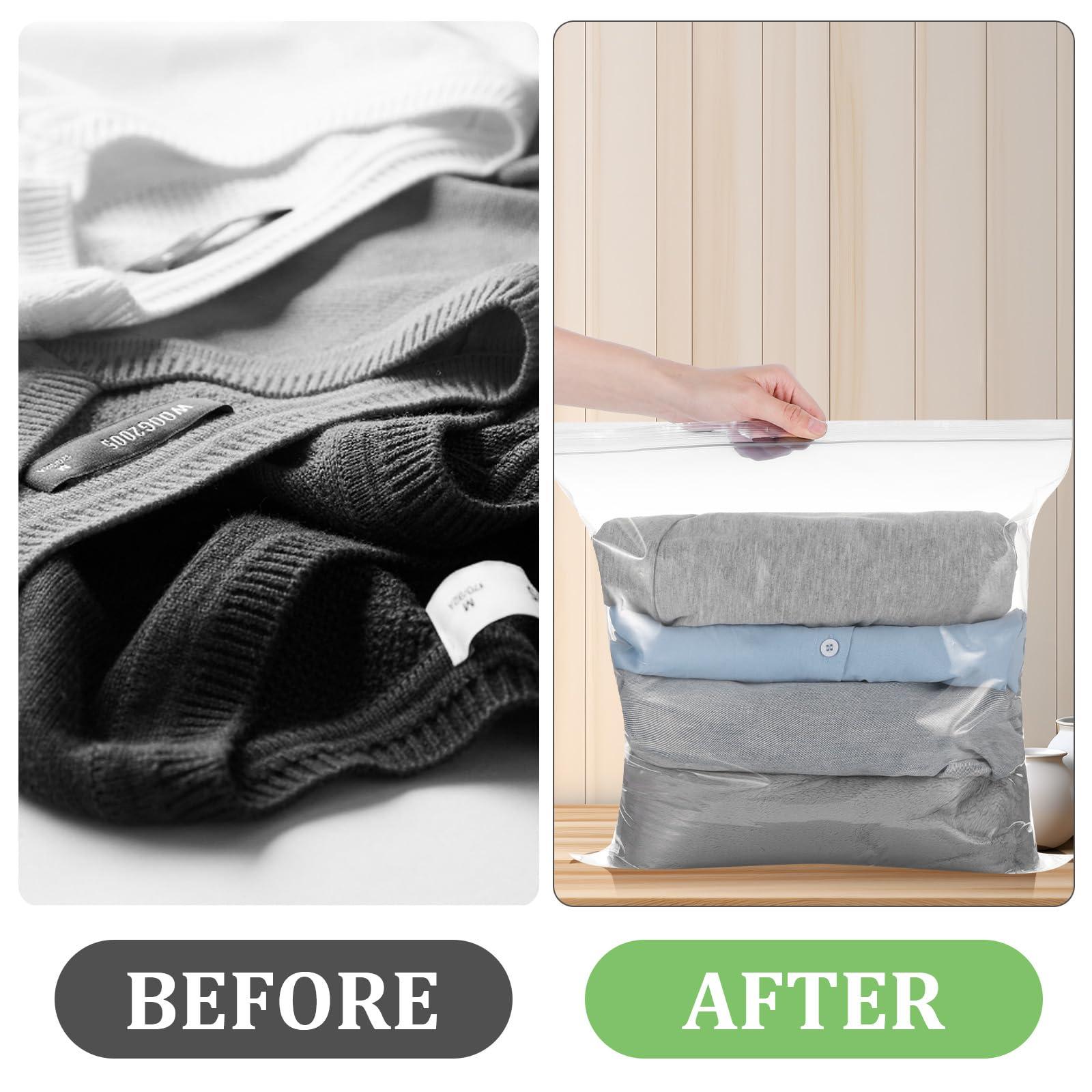 JOUTYFOR 80 Pack 16" x 18" Clear Heavy-Duty Reclosable Zipper Plastic Storage Bags for Clothes, Food, Travel & More - Image 7