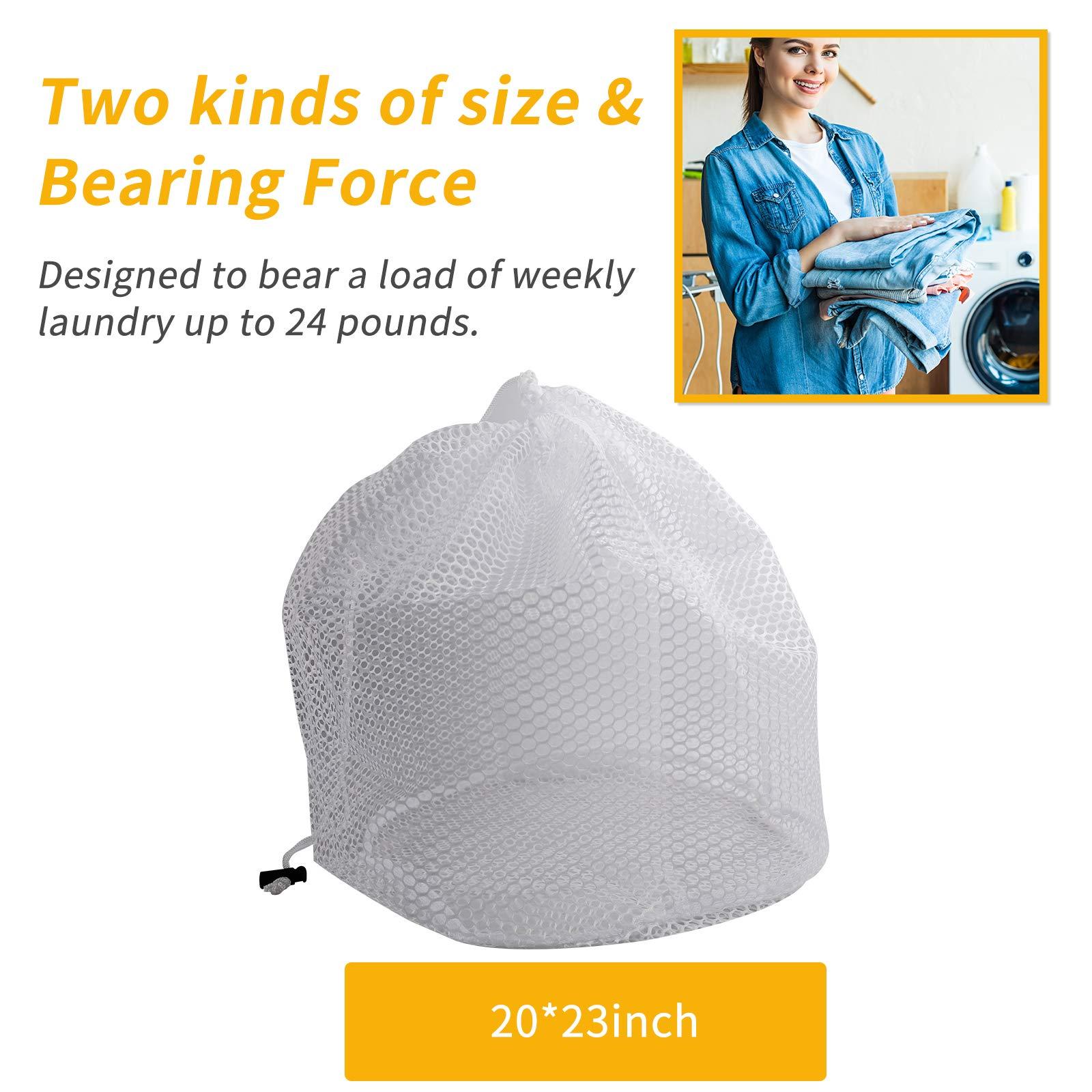 FIMOOR 4PCS Mesh Laundry Wash Bag White Drawstring Washing Machine Bag,Large Size 20×24inch for Clothes, Beddings,Curtain,Tablecloth - Image 8