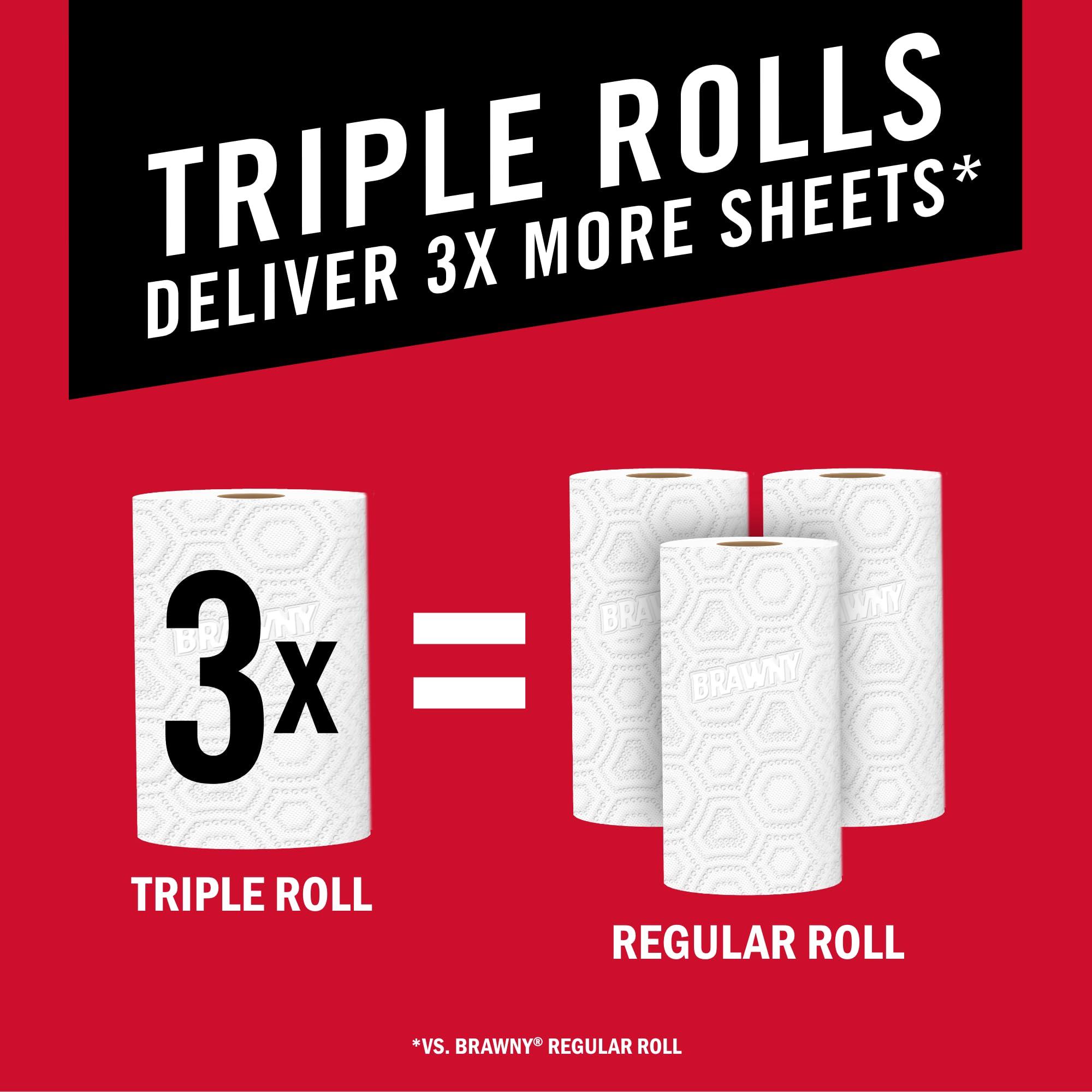 Brawny Tear-A-Square Paper Towels, 6 Triple Rolls = 18 Regular Rolls, 3 Sheet Sizes (Quarter, Half, Full), Strength for All Messes, Cleanups, and Meal Prep - Image 7