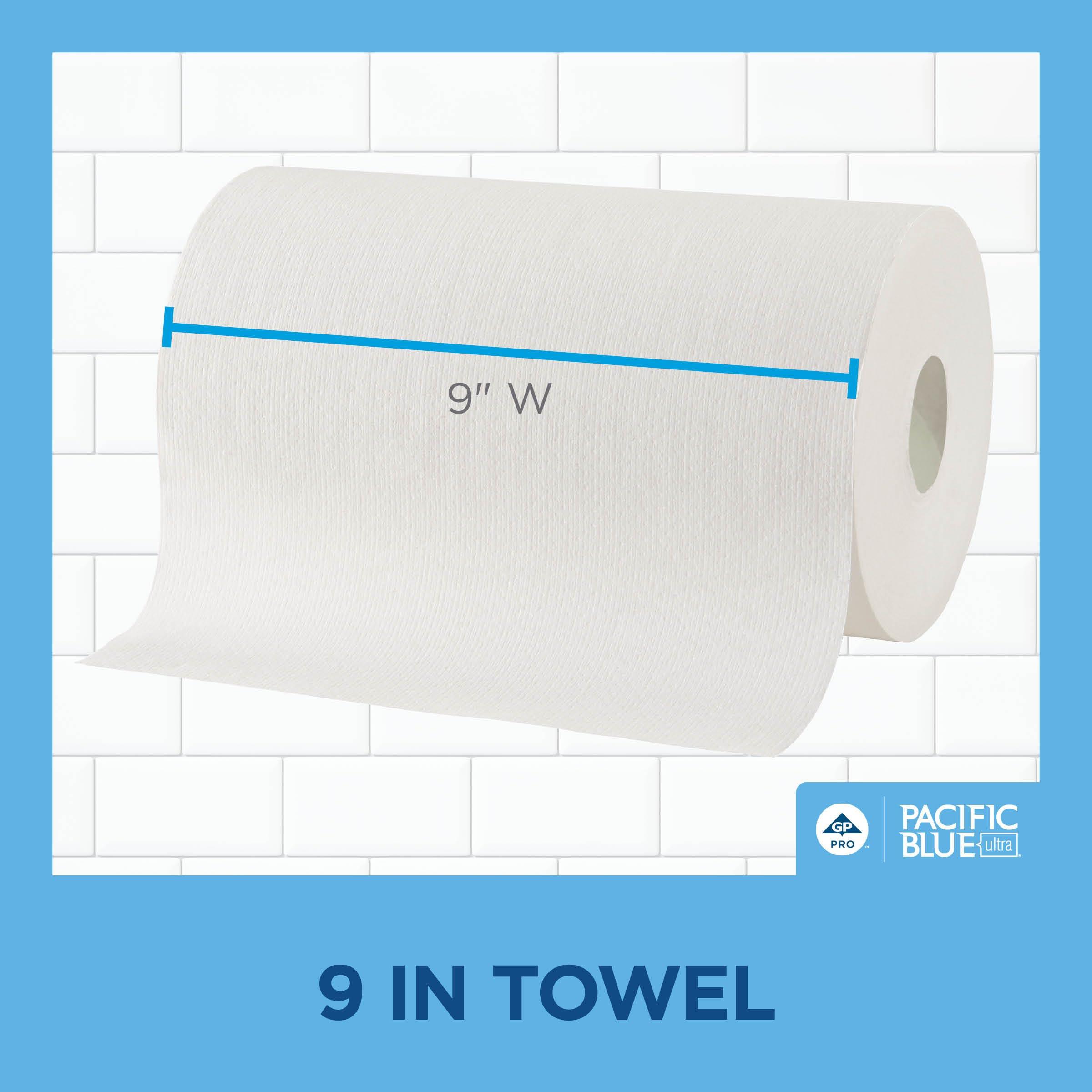 Georgia-Pacific, Pacific Blue Ultra, 9" Paper Towel Rolls (26610), White, 6 Rolls per Case, 400' per Roll - Image 6