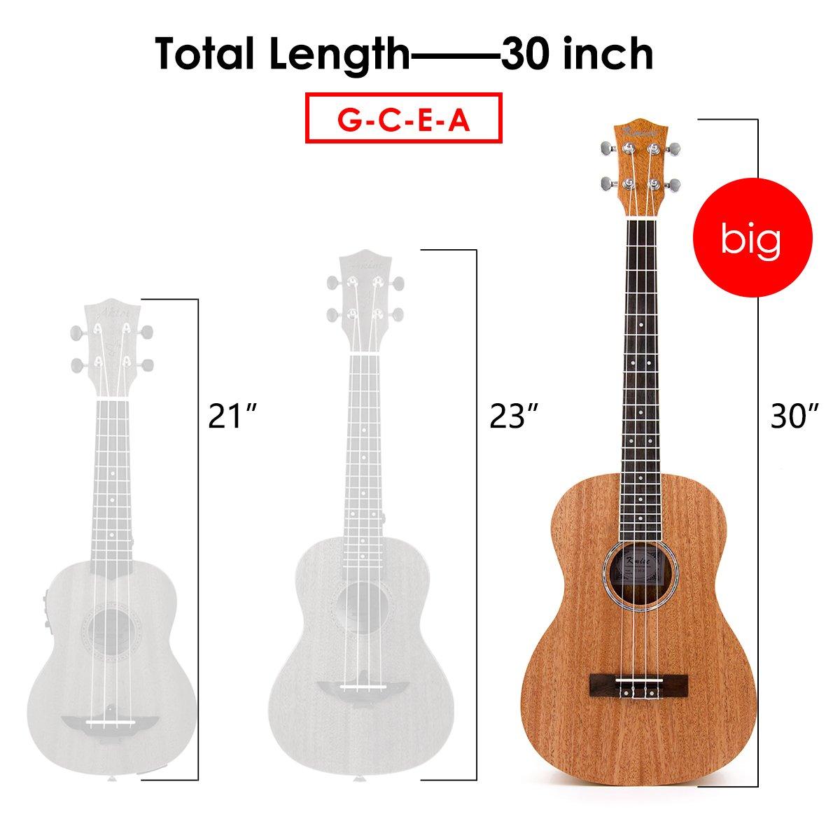 Kmise Baritone Ukulele 30 Inch Mahogany Ukelele 4 String Hawaii Guitar Uke G-C-E-A from Kmise - Image 6