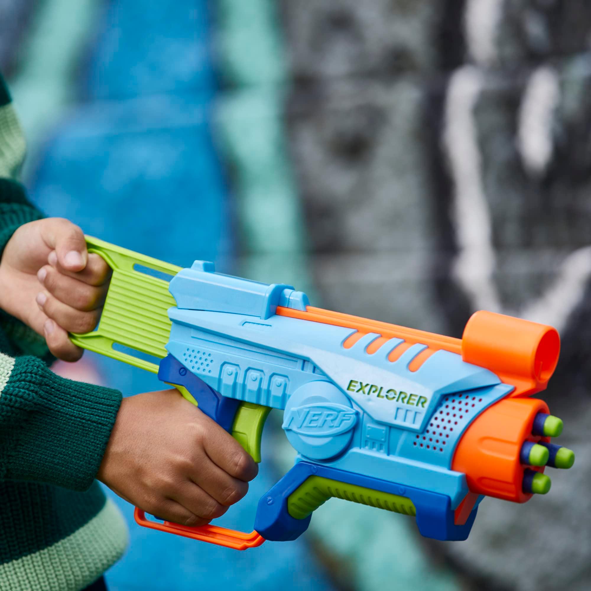 NERF Elite Junior Explorer Easy-Play Toy Foam Blaster, 8 Darts for Kids Outdoor Games, Ages 6 & Up - Image 4
