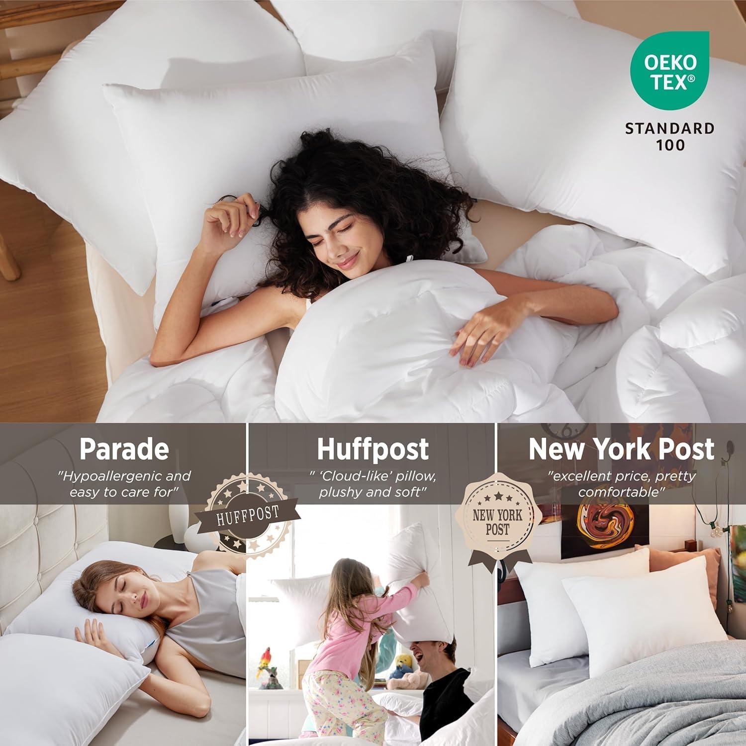 Bedsure Pillows Queen Size Set of 2 - Soft Bed Pillows for Sleeping 2 Pack, Fluffy and Supportive, Hotel Quality, Original Down Alternative Filling for Side, Back Sleepers - Image 6