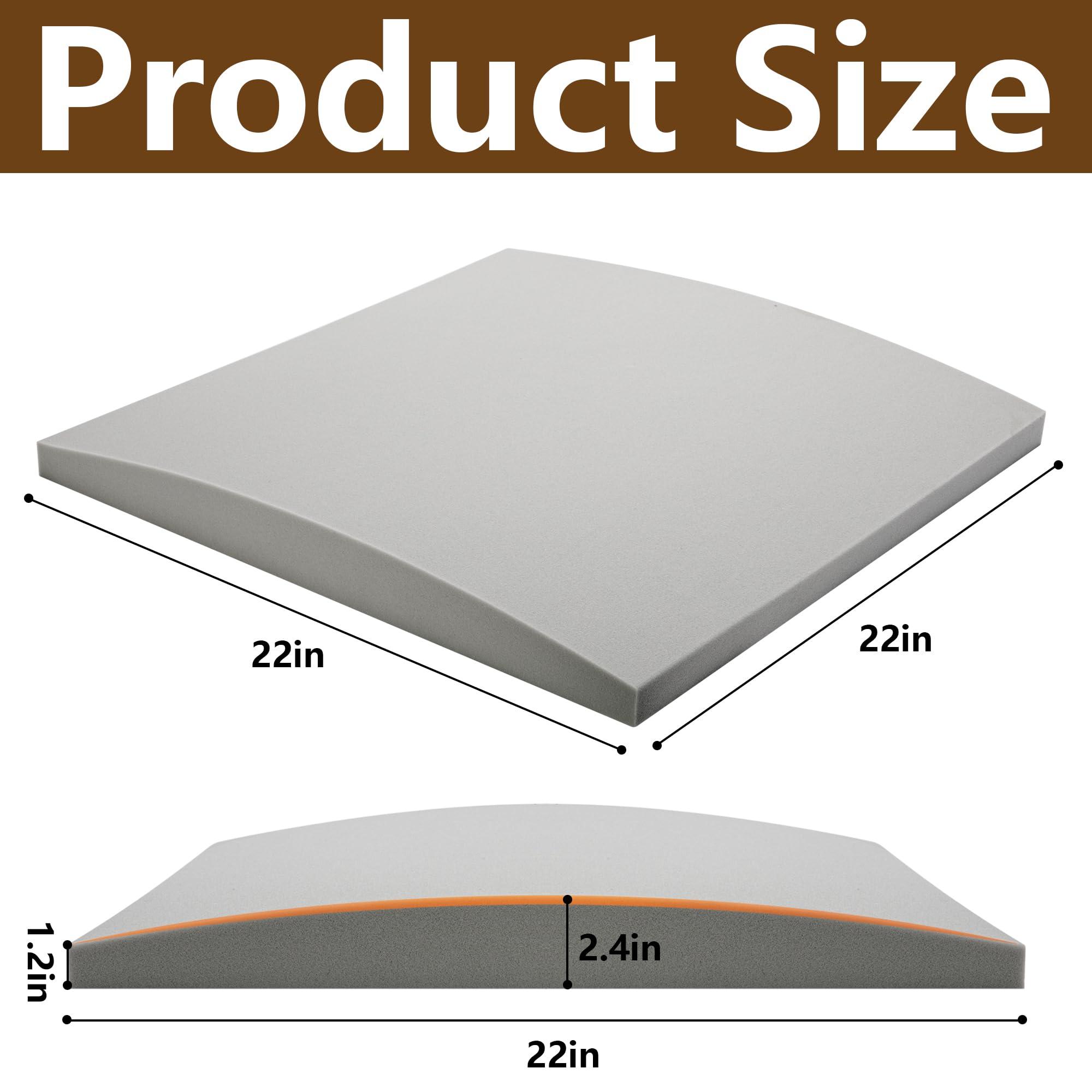moonoom 22"x22" Couch Cushion Support, Grey Sofa Cushion Sagging Repair, Curved High Density Foam Replacement for Furniture Sagging Seat Sectional Loveseat Chair (3 Pcs) - Image 2