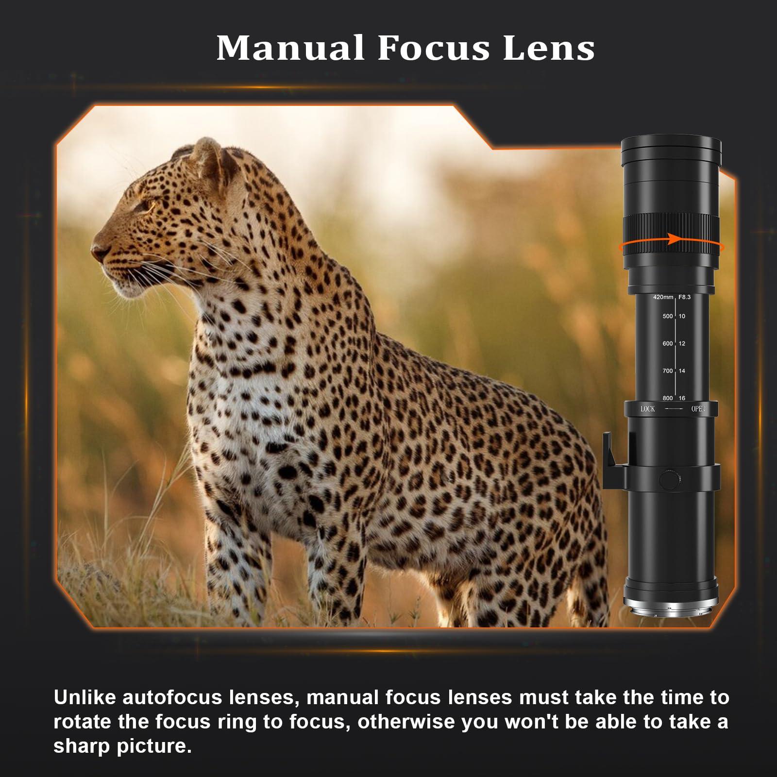 BENOISON Telephoto Lens for Canon - RF Lens 420-800mm Manual Focus MF Zoom Lens for Canon EOS R, Ra, RP, R3, R5, R5 C, R6, R6 Mark II, R7, R8, R10, R50, R100 Mirrorless - Image 4
