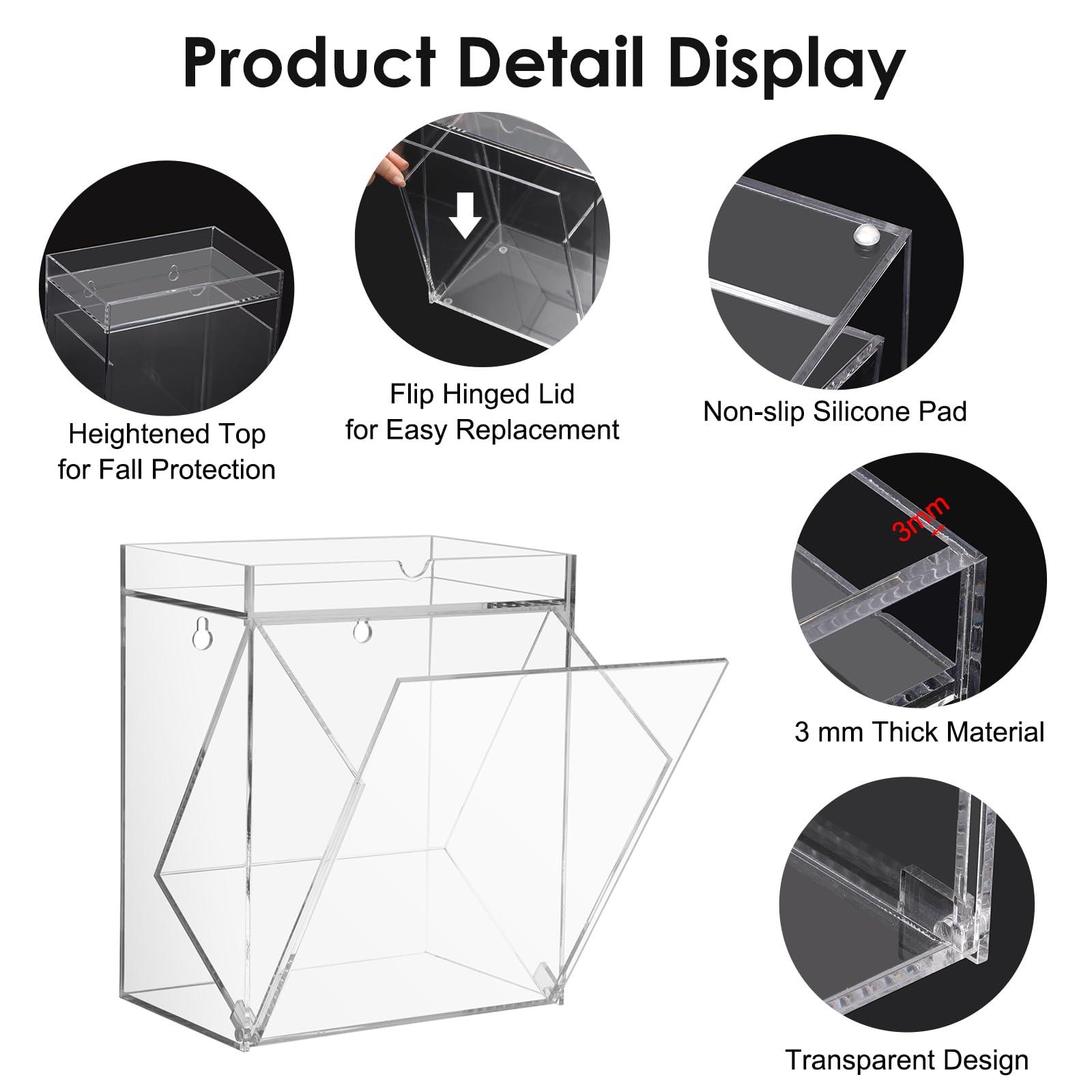 Sumnacon Dishwasher Pods Container Flip-over Laundry Pods Container withTray for Laundry Room Organization Wall Mounted Dishwasher Pod Holder for Kitchen Sink Acrylic Container for Candy,Dry Ball - Image 4