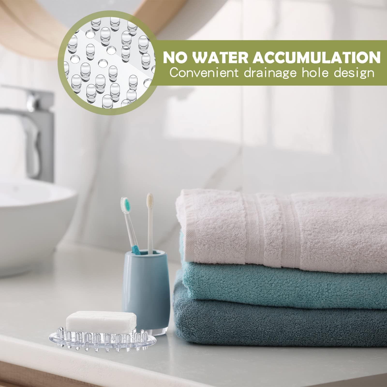 Maitys 10 Pcs Plastic Soap Dishes Non Slip Soap Saver Clear Bar Holder Tray with Holes for Shower Bathroom Kitchen Toilet Sink Counter Bath Tub Sponge 4.5 x 3 x 0.7 Inches - Image 5