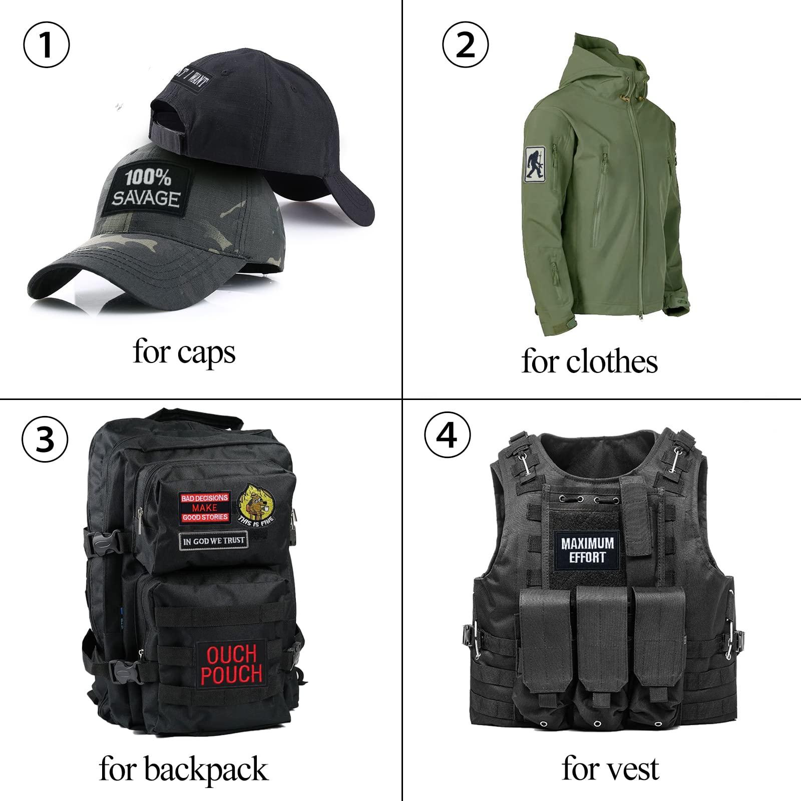 Gleihow 12 Pieces Random Funny Tactical Morale Patch Full Embroidery Military Loop and Hook Patches for Caps Backpacks Vest Harness Military Uniforms - Image 5