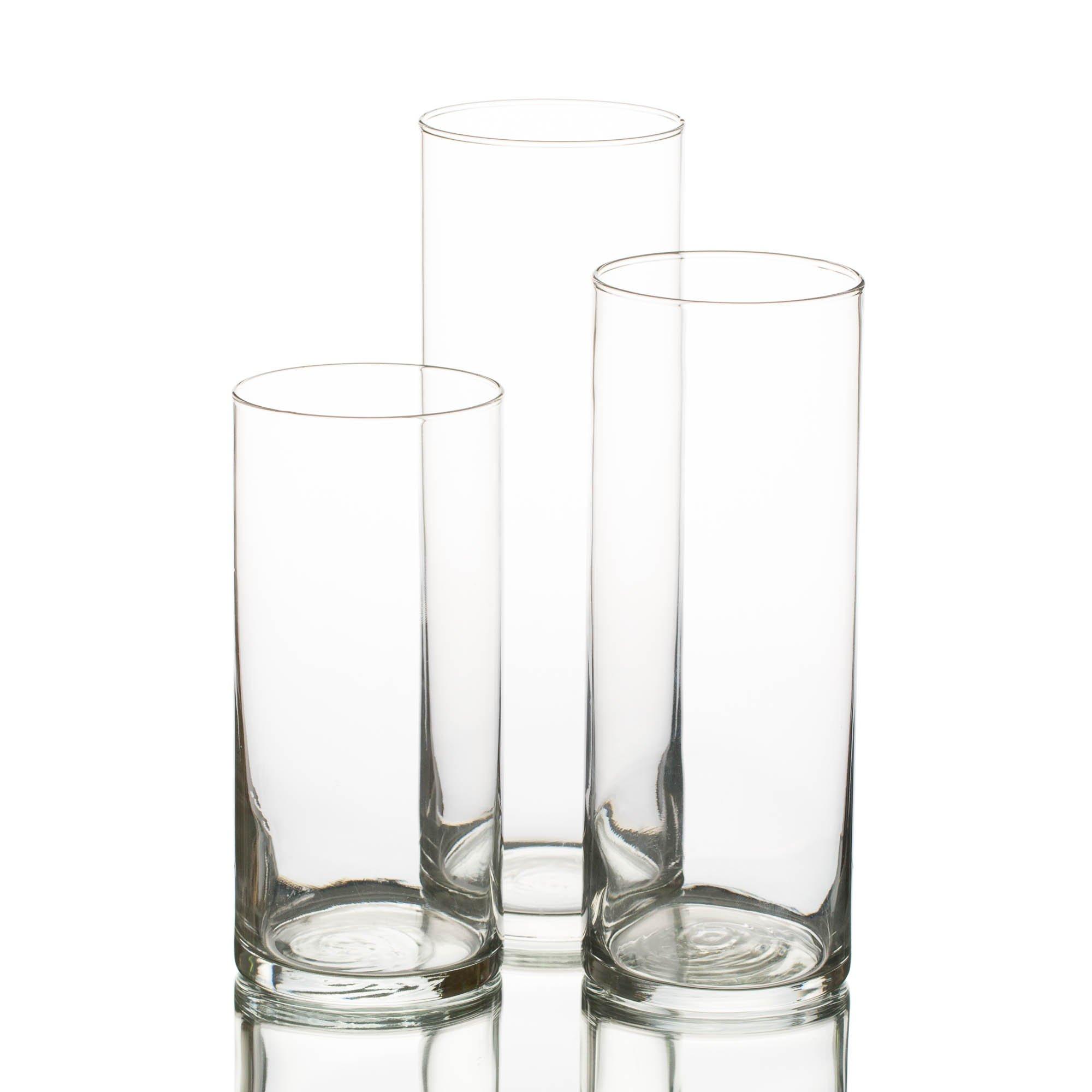 Eastland Glass Cylinder Vases 36 Pack. 7.5" | 9" | 10.5" Heights. Perfect Wedding Event Restaurant Church Decor - Image 1