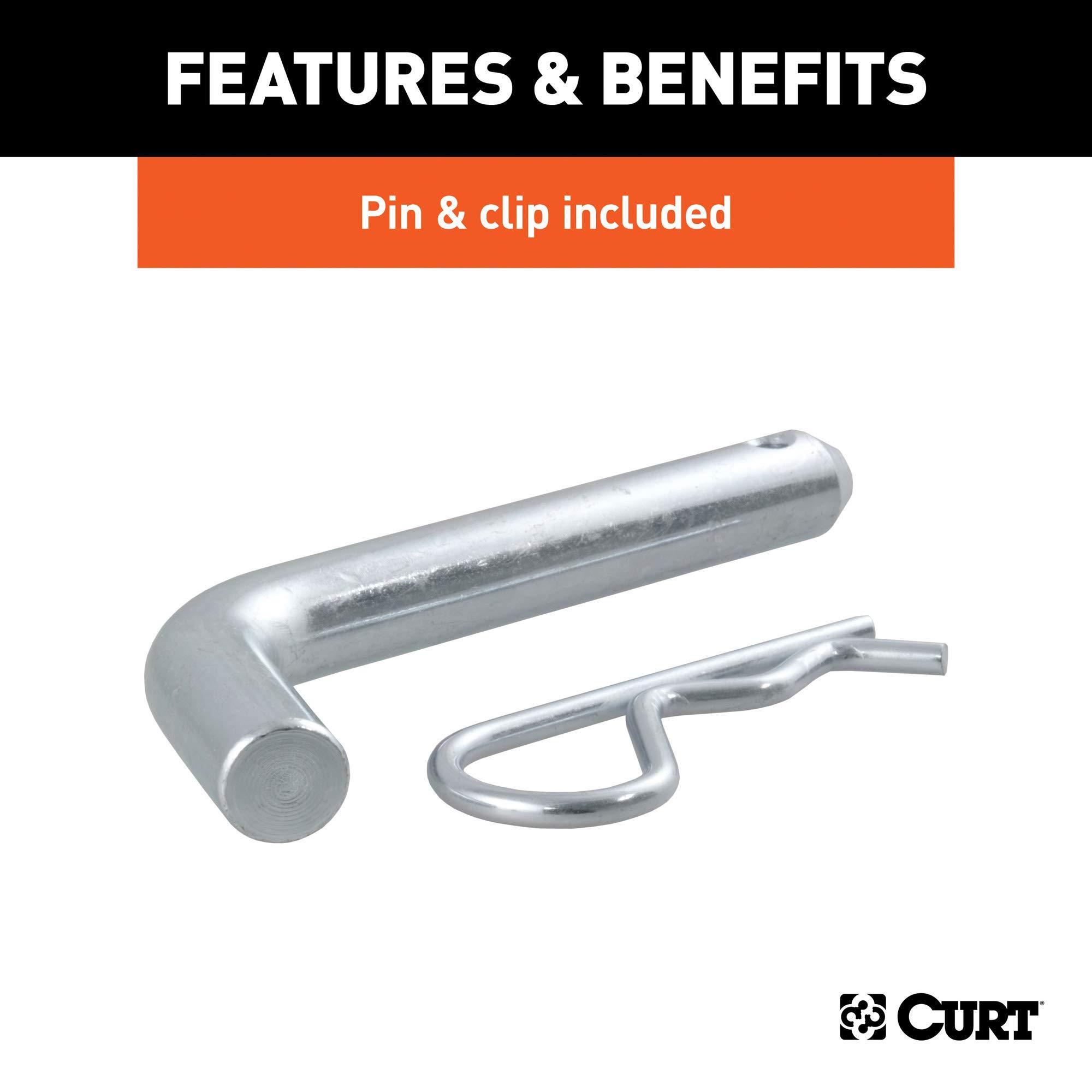 CURT 45155 Fusion Trailer Hitch Mount with 2-Inch Ball & Pin, Fits 2-In Receiver, 7,500 lbs, 2" Rise - Image 5
