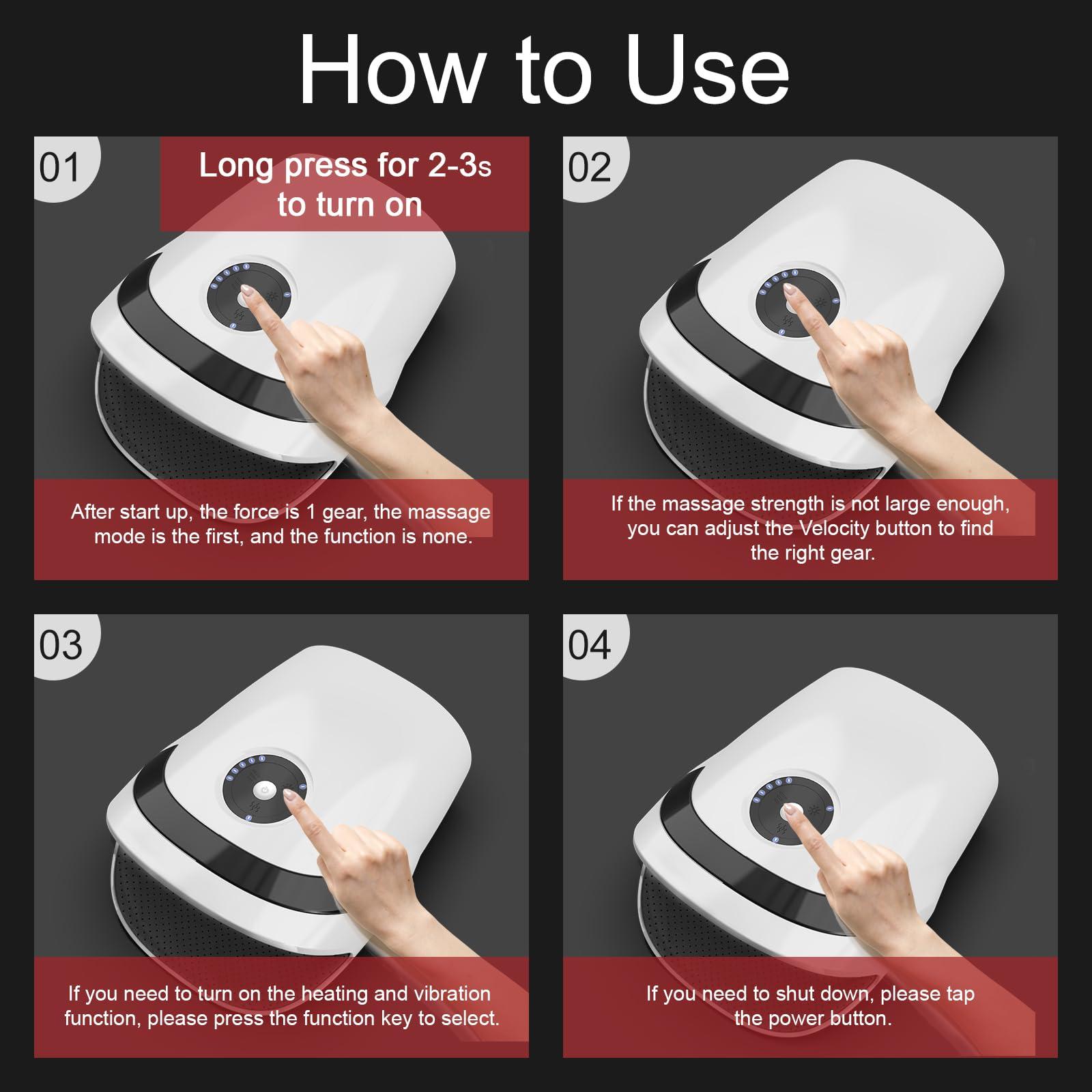 Xllent Birthday Gifts for Women Men Mom Grilfrend - Hand Massager with Compression & Heating,Electric Hand Massager for Arthritis and Carpal Tunnel(White) - Image 5