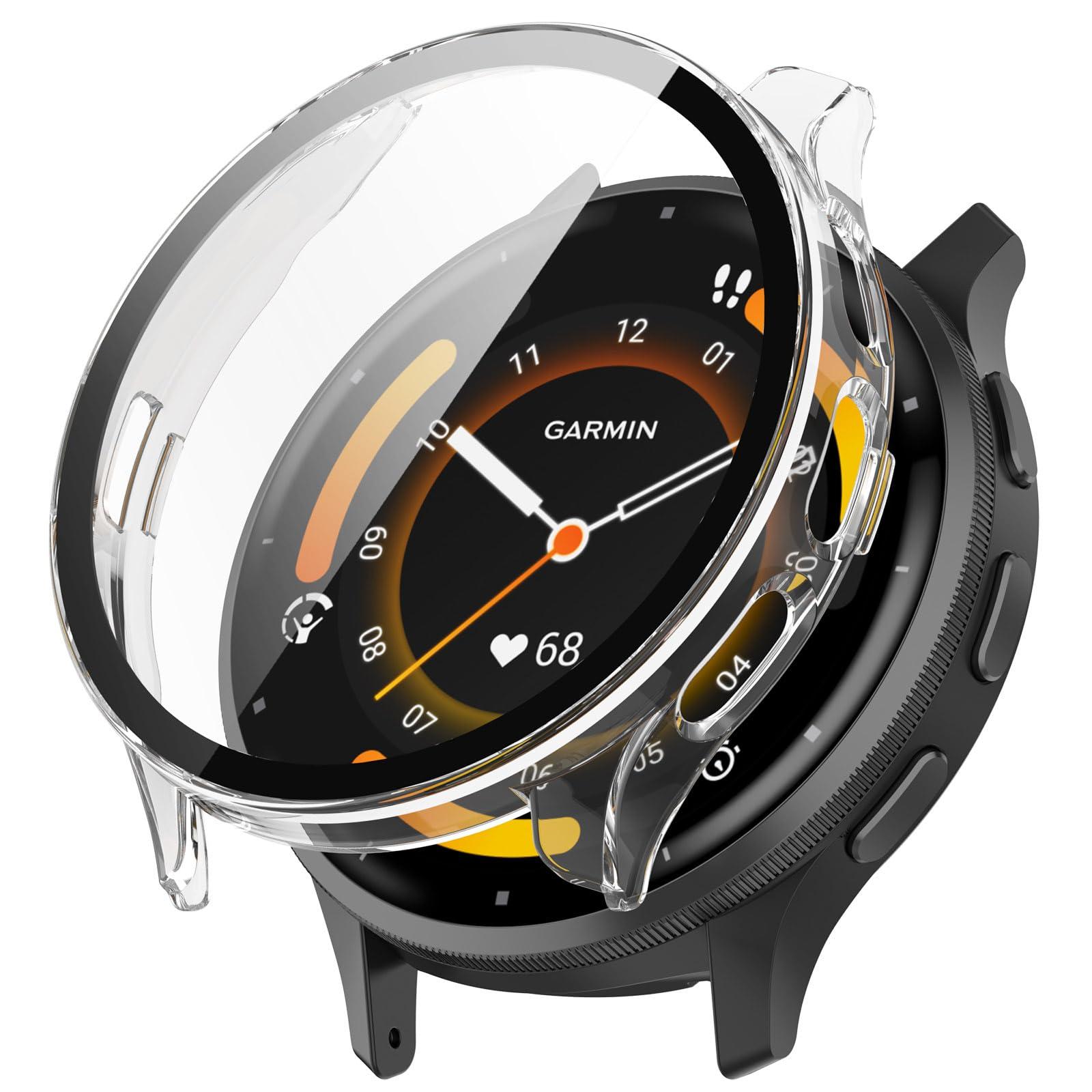 FanTEK Compatible for Garmin Venu 3S (41mm) Watch Case for Women Men, Scratch Resistant Shock Absorbing Case, Clear