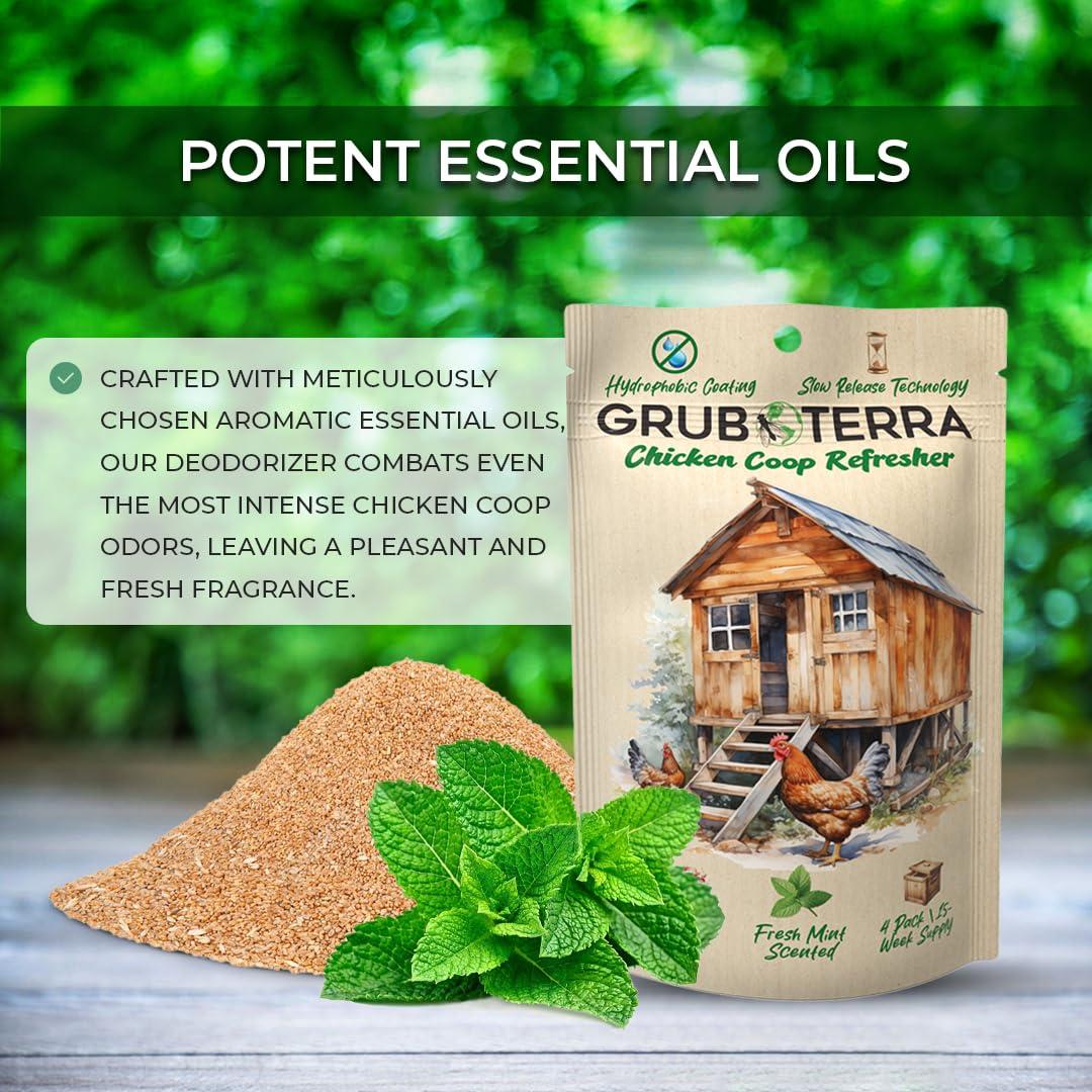 GrubTerra Coop Refresher Odor Freshener for Chicken Pen, Suitable for Chicken Waterer and Chicken Feeder, Smell Control Solution for Clean and Fresh Chicken Living Environment - Image 4