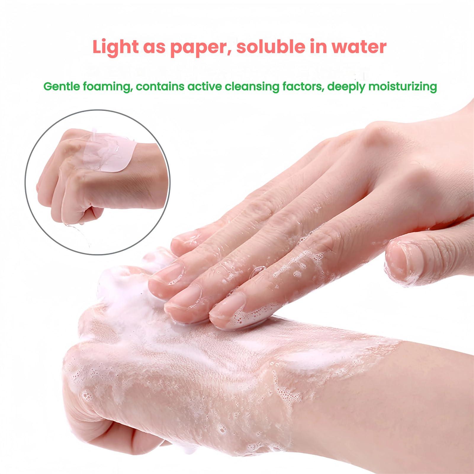 ZHU IN SY 3 Boxes of Different Scented Travel Soap Sheets - Portable Travel Size Dissolvable Camping Mini Soap, Suitable for Adolescents, Adults, Women, Outdoor (Rose Lemon Jasmine) - Image 6