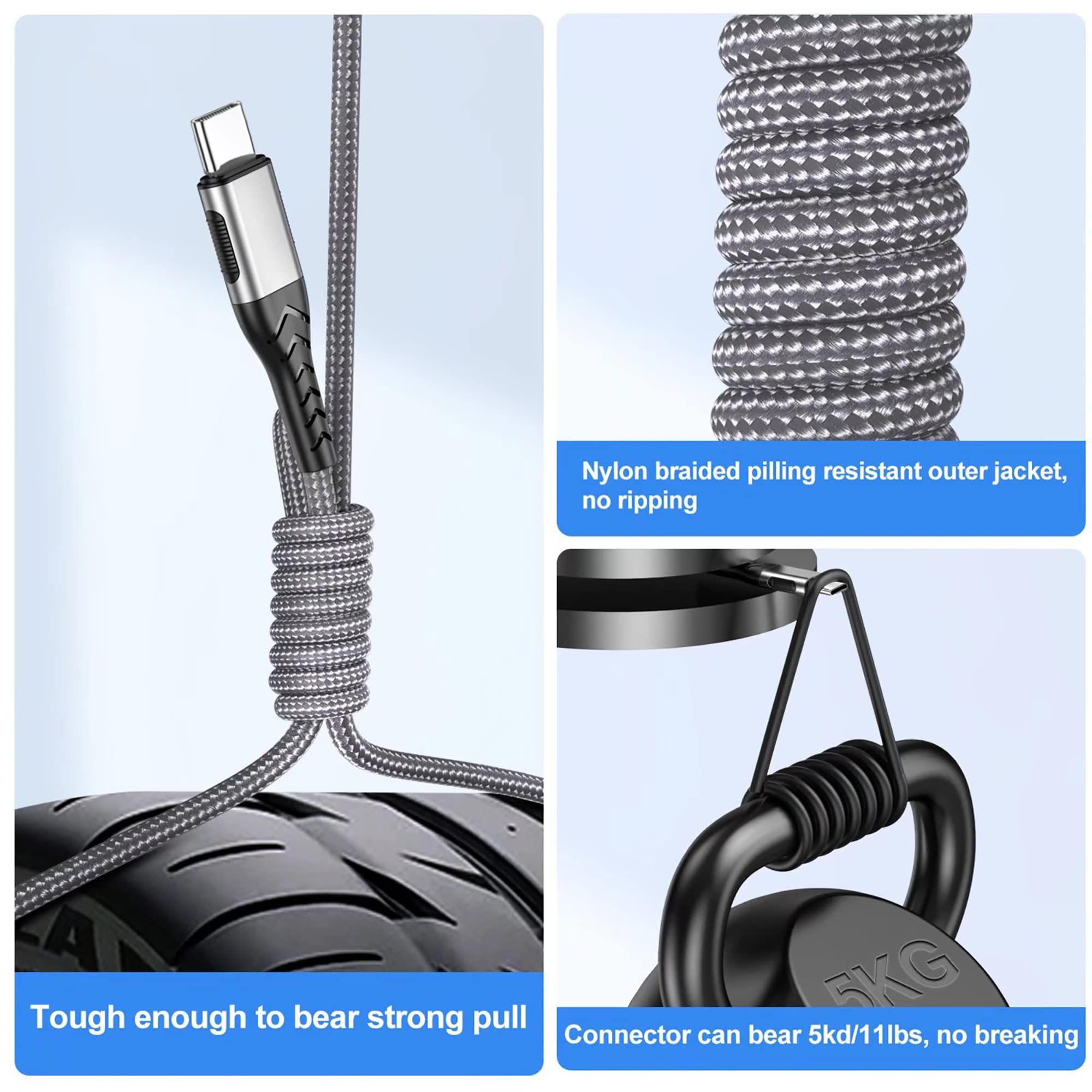 Durcord USB C Cable, Upgarded 2Pack 10ft Fast USB Type C Charging Cable for Android/Phone/Pad/Laptop, Type C Charger Braided USB Cable Compatible withi Phone 16/15/Pro/Plus/Max/Sam.Sung-Silver - Image 4