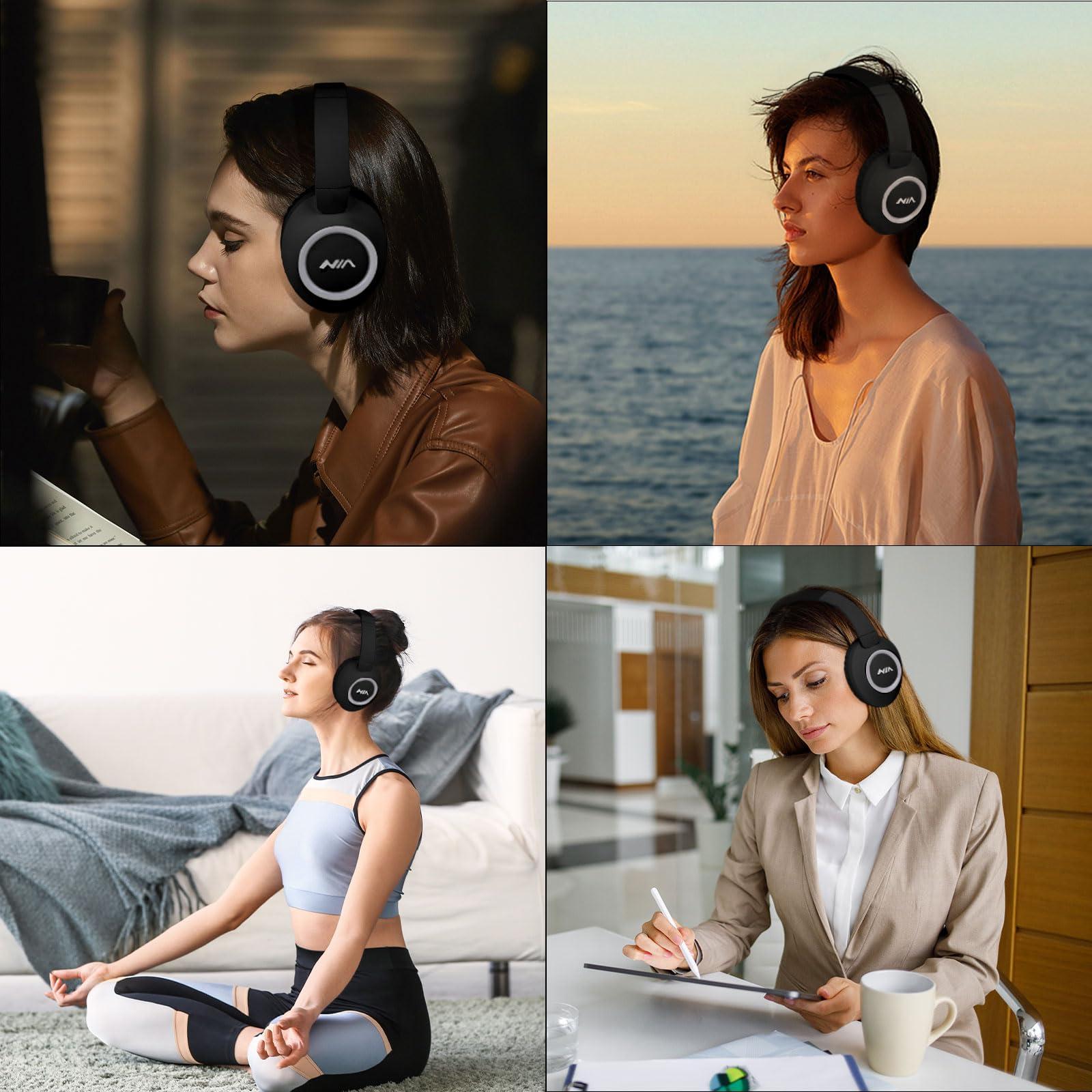 XuanGui Over Ear Bluetooth Headphones, Foldable Wireless Headphones with 20H Playtime HiFi Stereo, Bluetooth 5.3, FM/TF for Home Office Travel NX200, Black - Image 6