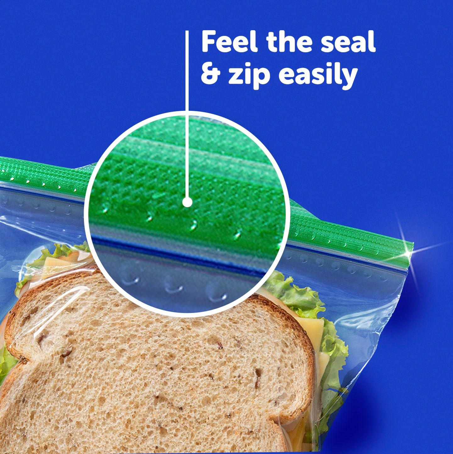 Ziploc Sandwich and Snack Bags, Storage Bags for On the Go Freshness, Grip 'n Seal Technology for Easier Grip, Open, and Close, 90 Count - Image 4