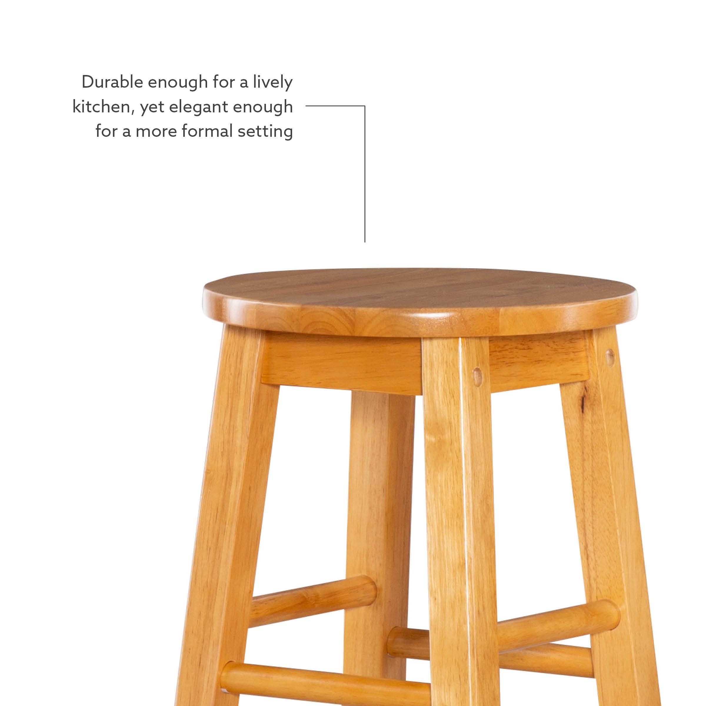 Linon Natural Barstool with Round Seat, 24-Inch - Image 13