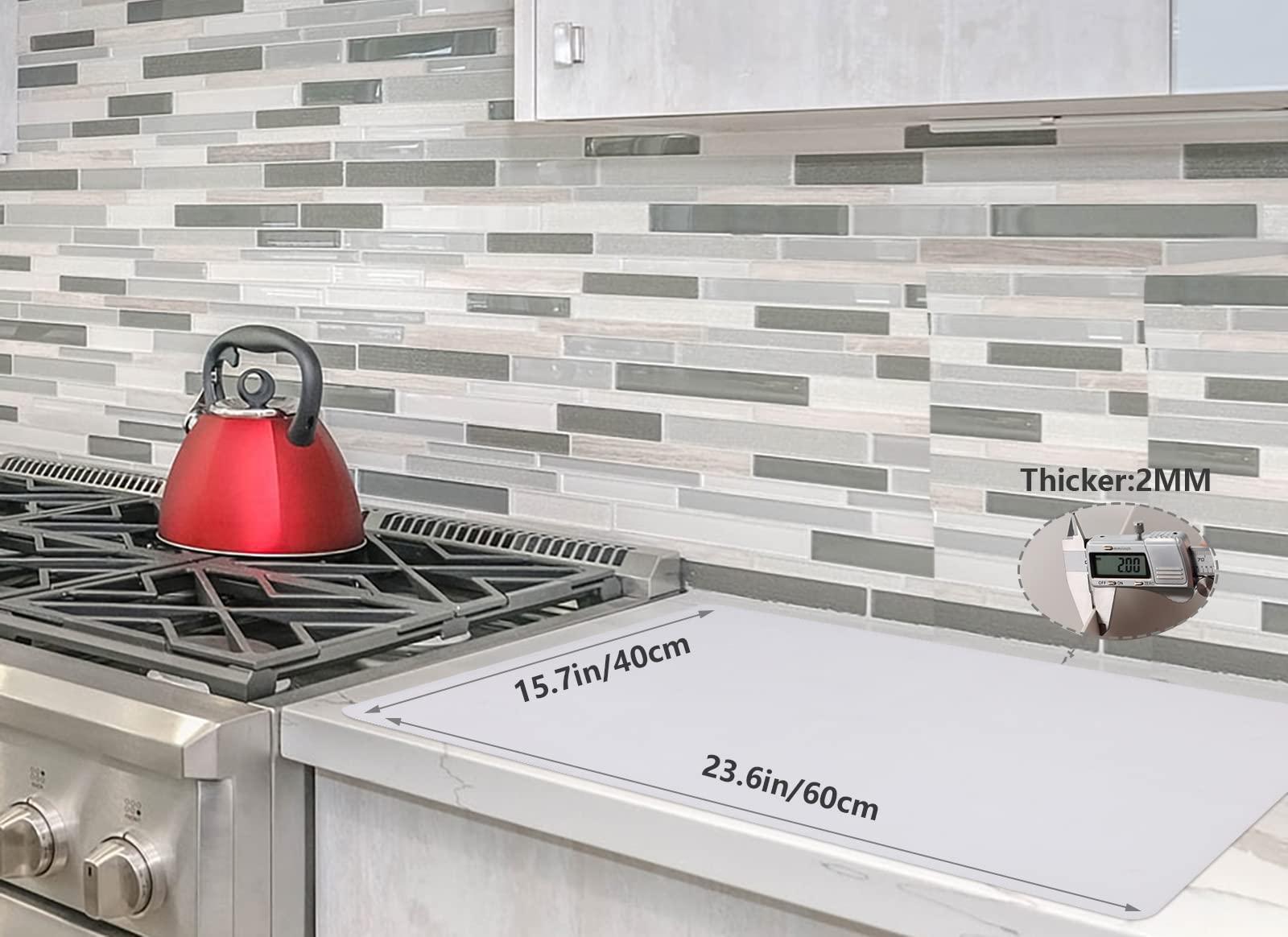 emolife Multipurpose Silicone Counter Mat, Extra Large Silicone Mat for Kitchen Appliance Site on, Countertop Protector, Heat Resistant, Non-Slip, Thick 2mm, 23.6 by 15.7 Inch - Image 2