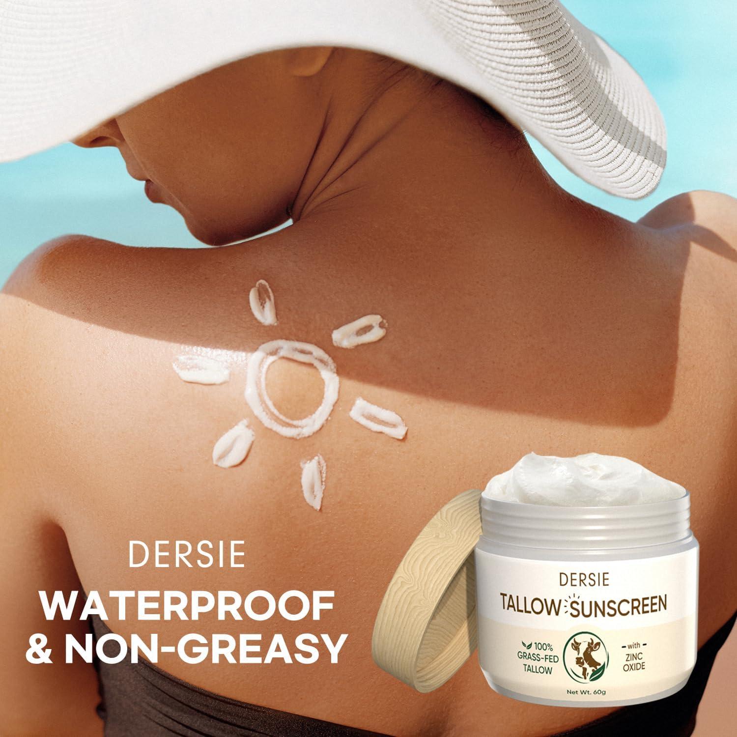 Beef Tallow Sunscreen with Zinc Oxide: Tallow & Zinc Oxide Instant Sun Protection - Non Greasy Formula with Beeswax, Red Raspberry, Carrot Oil - Suitable for Dry and Sensitive Skin - Fresh Scent - Image 7
