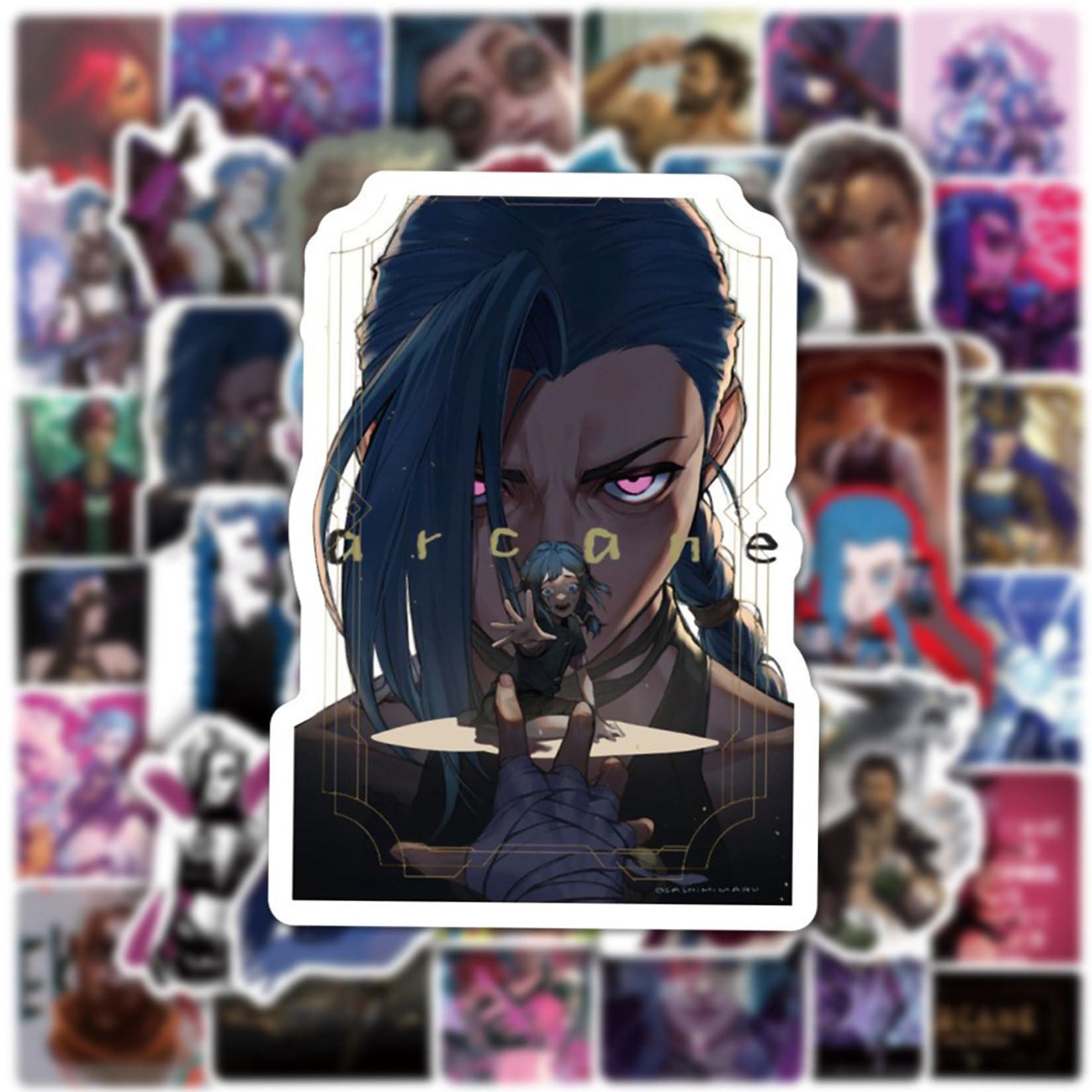 50Pcs Cartoon Arcane：League of Legends Waterproof Stickers for Water Bottle Cup Laptop Bike Skateboard Luggage Box Vinyl Graffiti Patches BREH - Image 6