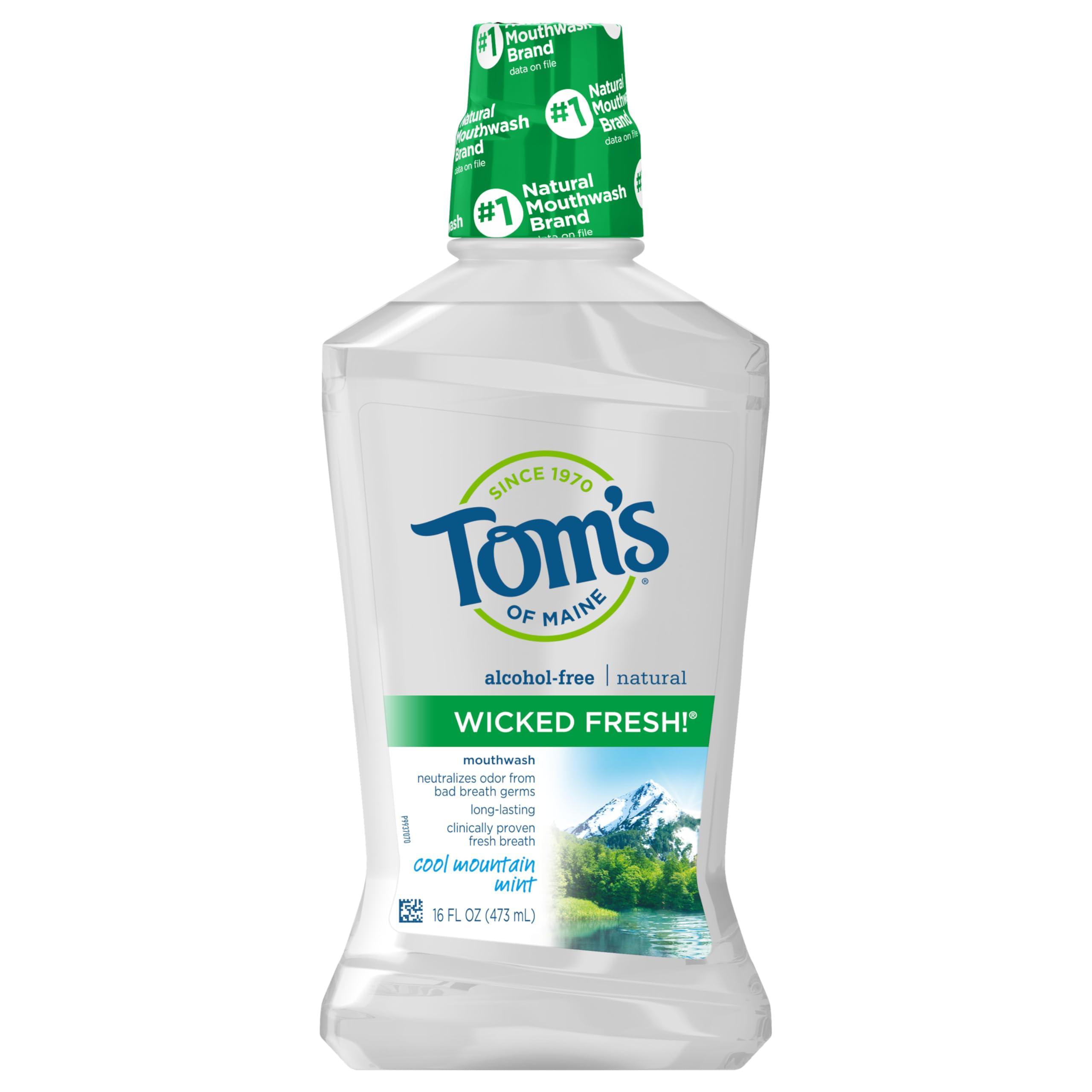 Tom's of Maine Natural Wicked Fresh Alcohol-Free Mouthwash, Cool Mountain Mint, 16 oz. 6-Pack (Packaging May Vary) - Image 10