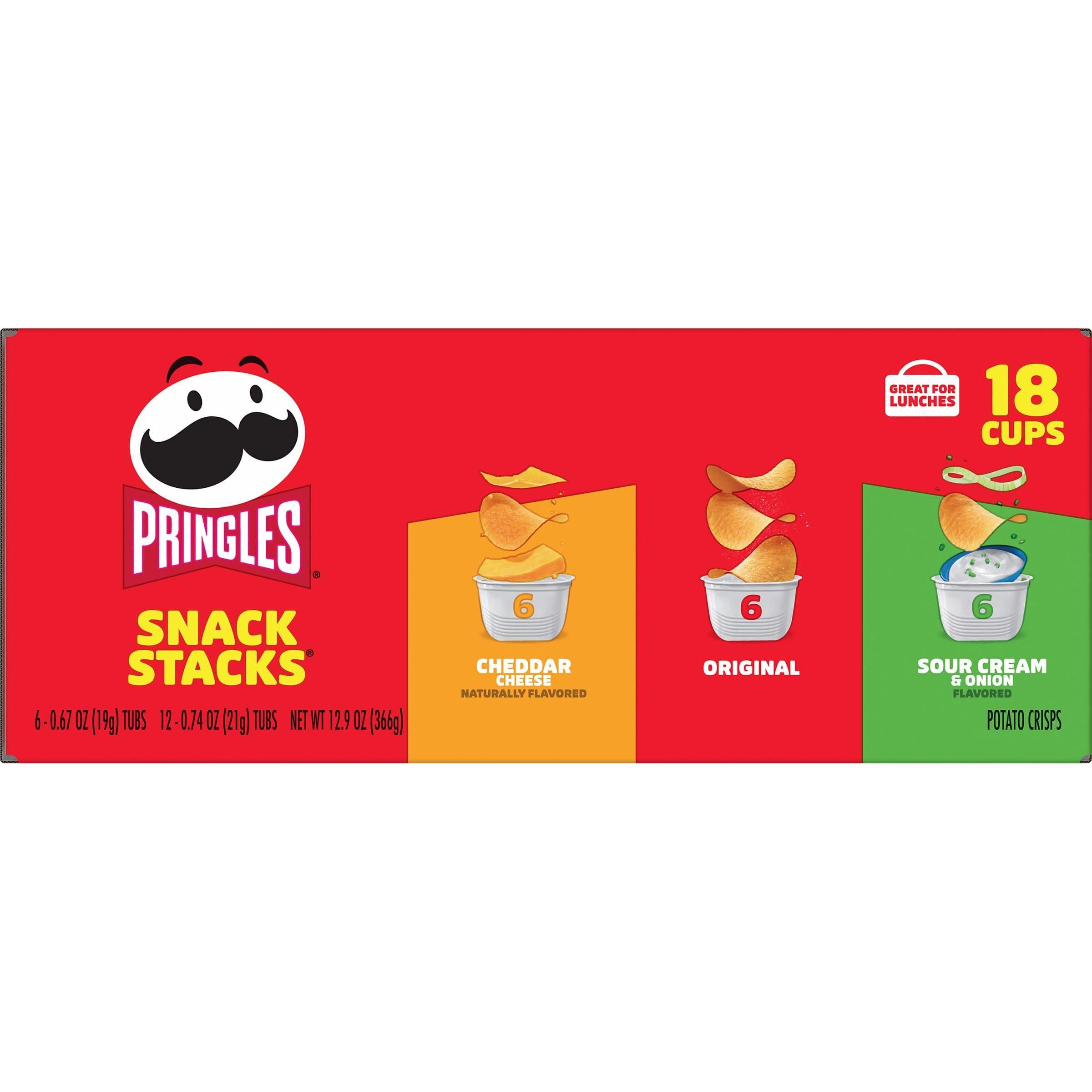 Pringles Potato Crisps Chips, Lunch Snacks, Office and Kids Snacks, Snack Packs, Variety Pack, 12.9oz Box (18 Cups) - Image 7