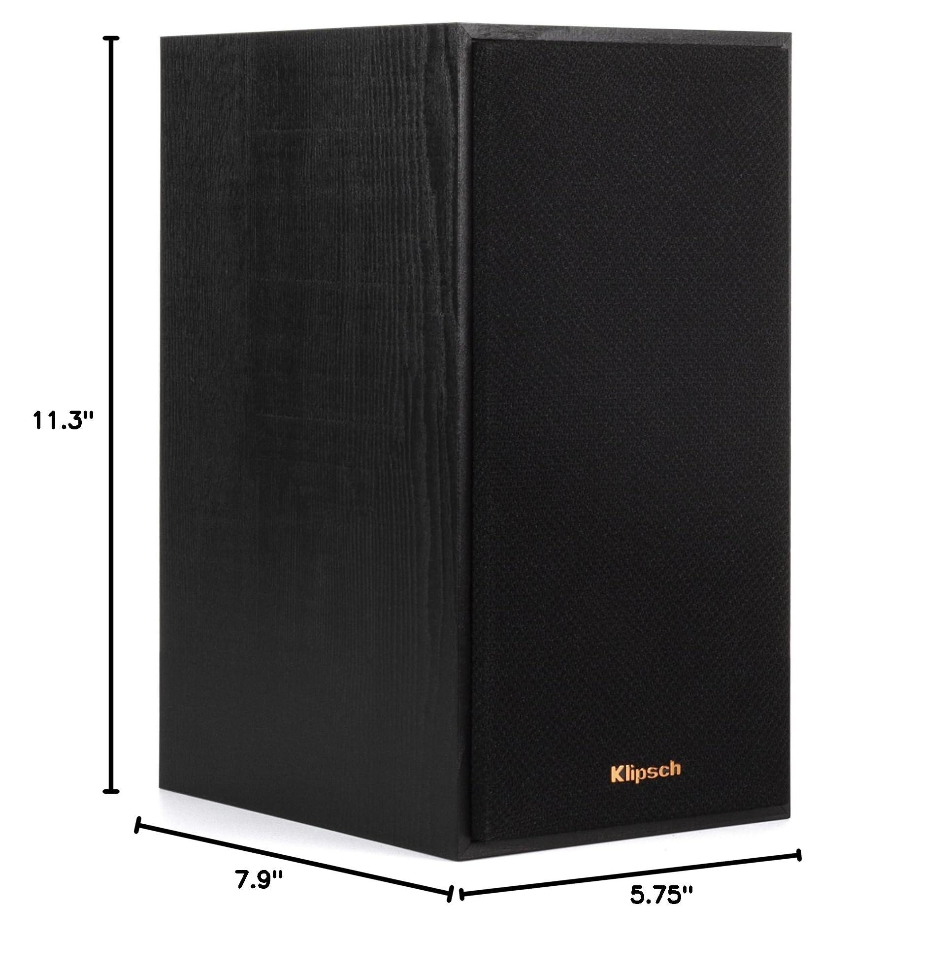 Klipsch R-41M Powerful Detailed Bookshelf Home Speaker Set of 2 Black - Image 6
