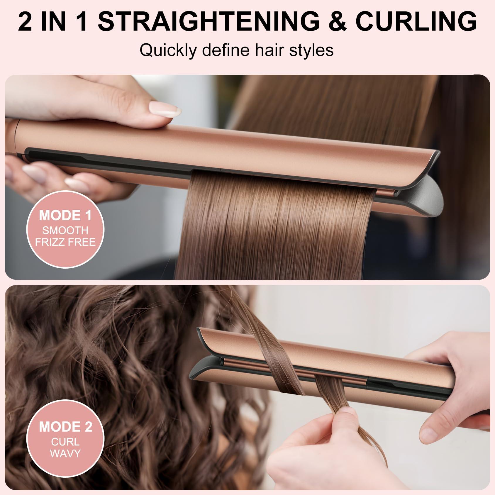 Mini Flat Iron, Ceramic Mini Hair Straightener for Short Hair, Curls Bangs, Small Flat Irons Dual Voltage for Travel - Image 5
