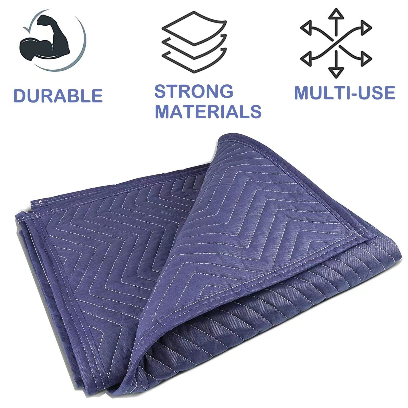 PONGHEI 2 Moving Blankets 40"x 72" Heavy Duty Packing Blankets for Moving Shipping Thick Furniture Wrapping for Moving Supplies Professional Quilted Shipping Blankets - Image 4