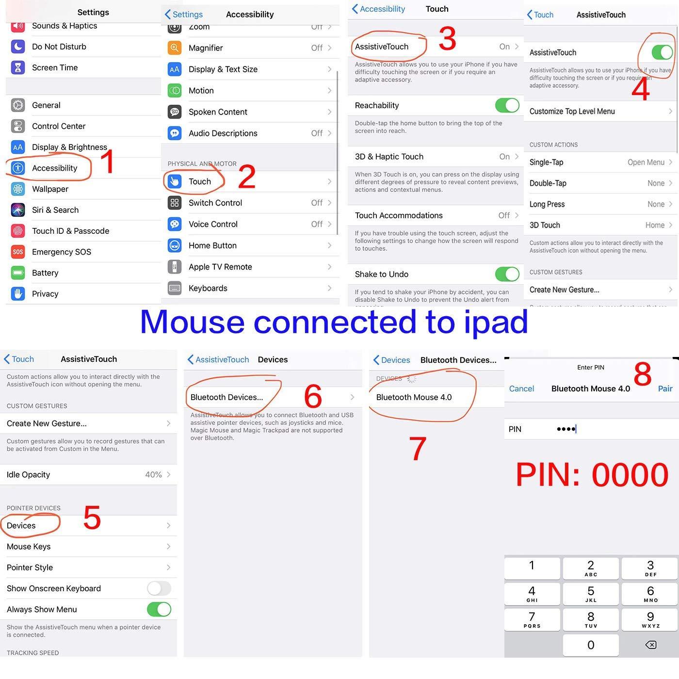 PEIBO Bluetooth Wireless Mouse for Laptop mac MacBook ipad MacBook air MacBook pro pc Desktop Computer Windows Chromebook Notebook (Silver) - Image 7