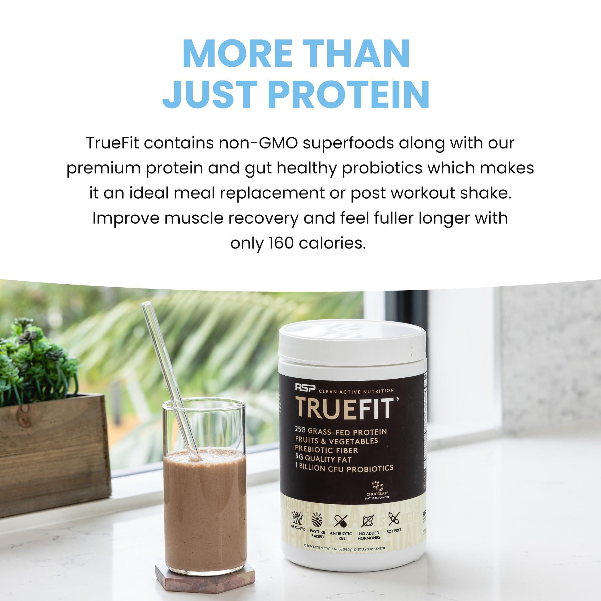 TrueFit Gut Healthy Protein Powder, Grass-Fed Whey Meal Replacement Shake with Prebiotics, Probiotics, & Organic Superfoods, Keto, Gluten Free 1.85 lbs - Image 5