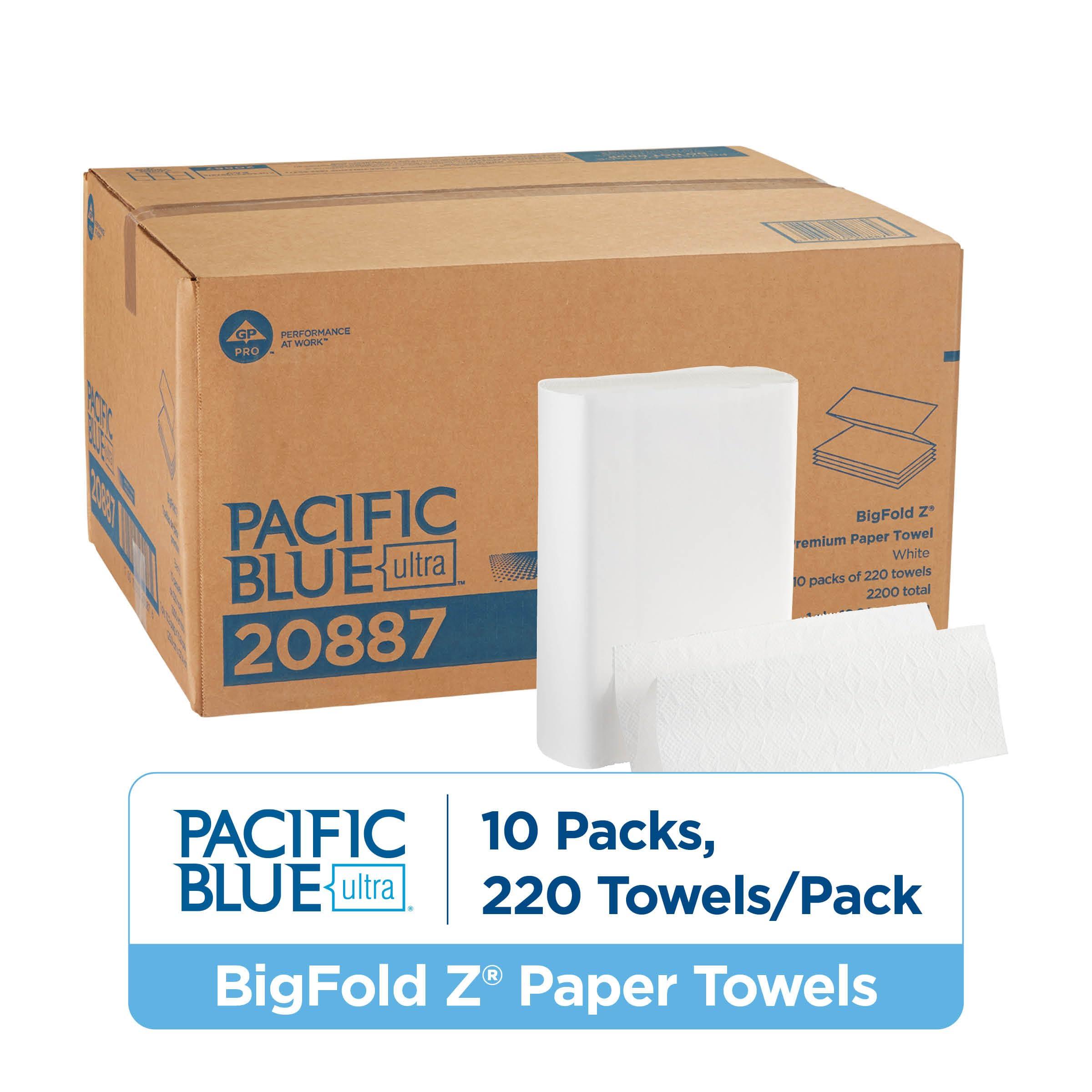 Pacific Blue Ultra Big Z-Fold Paper Towels by GP PRO (Georgia-Pacific), White, 20887, 220 Paper Towels Per Pack, 10 Packs Per Case (2200 Total), 10.20'' x 10.80 - Image 2
