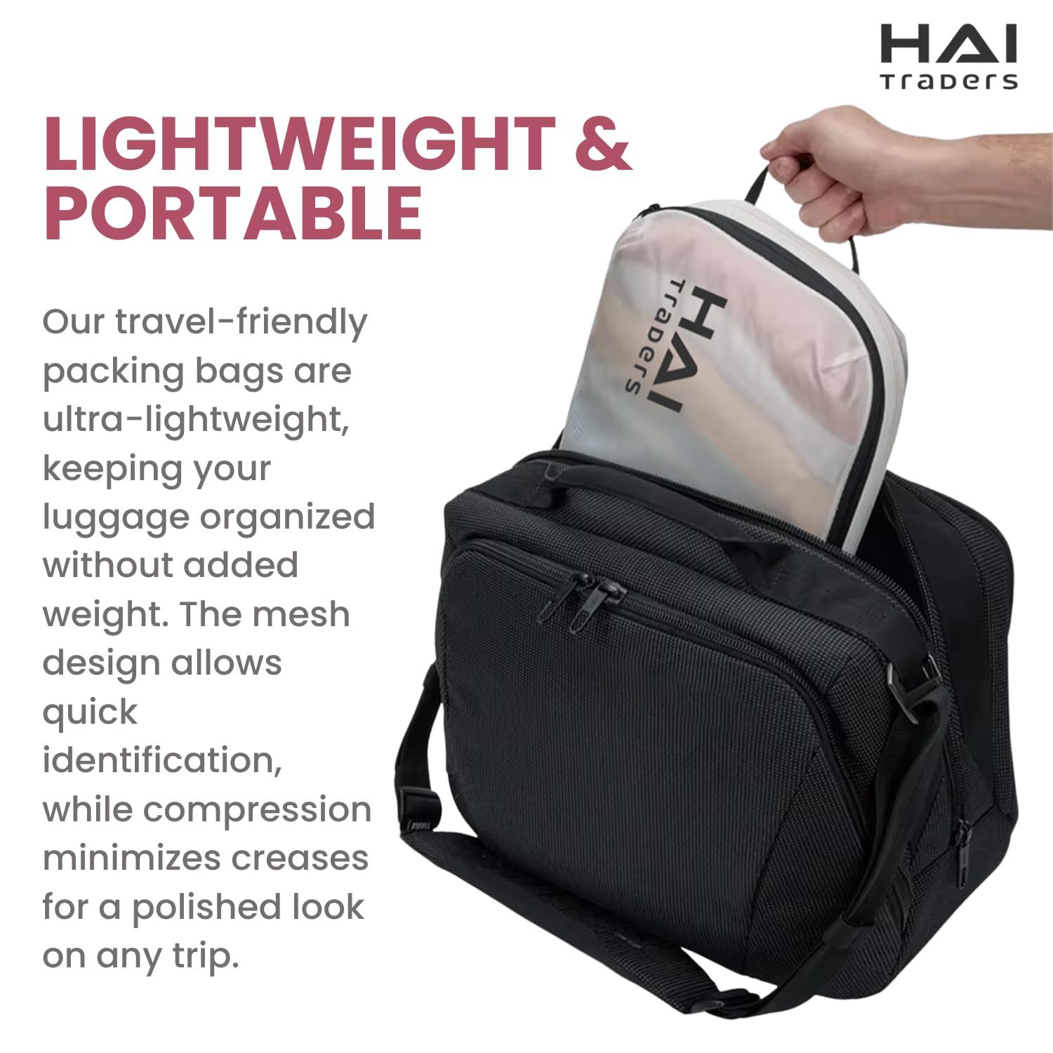HAI TRADERS Compression Packing Cubes for Travel – 3 Pack Luggage Organizer Bags for Suitcases, Carry-On & Backpacks – Lightweight, Space Saver Clothes Storage Cubes - Image 3