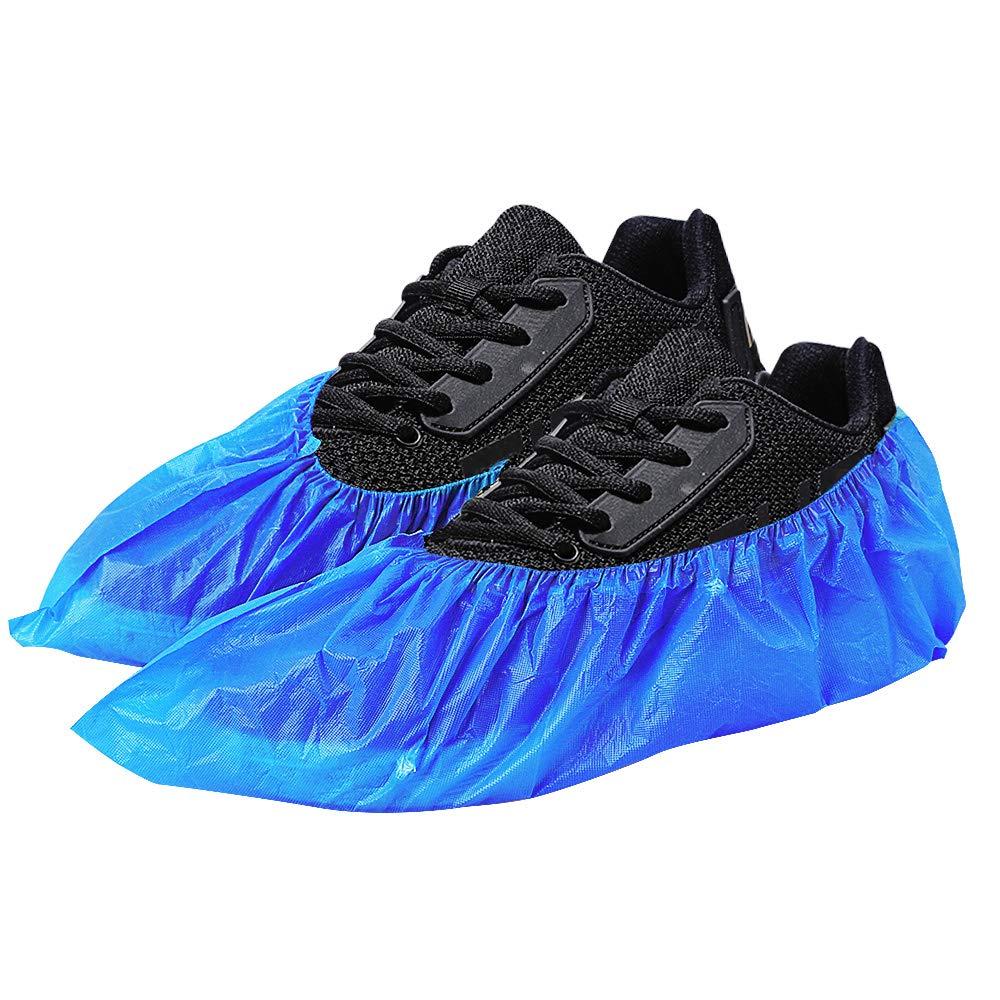 Green Convenience 100 Pack 50 Pairs Disposable Shoe Covers Boot Cover Waterproof, Dust proof, The Size Fit Most, Non-slip, Blue, Protect Your Shoes, Floor, Carpet - Image 2