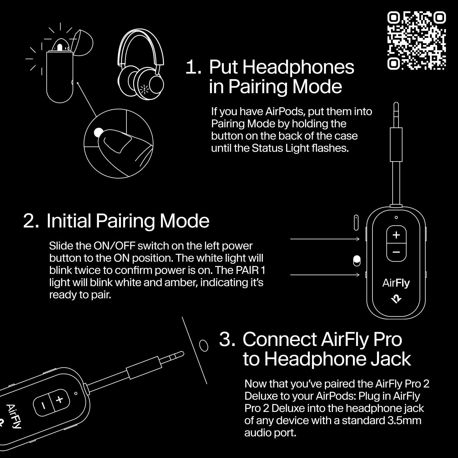 AirFly Pro 2 Deluxe – Bluetooth Adapter for Airplane, Pair 2 AirPods or Wireless Headphones – 3.5mm AUX Bluetooth Transmitter/Receiver for Cars, Boats, Treadmills, TVs – Airplane Travel Essentials - Image 7
