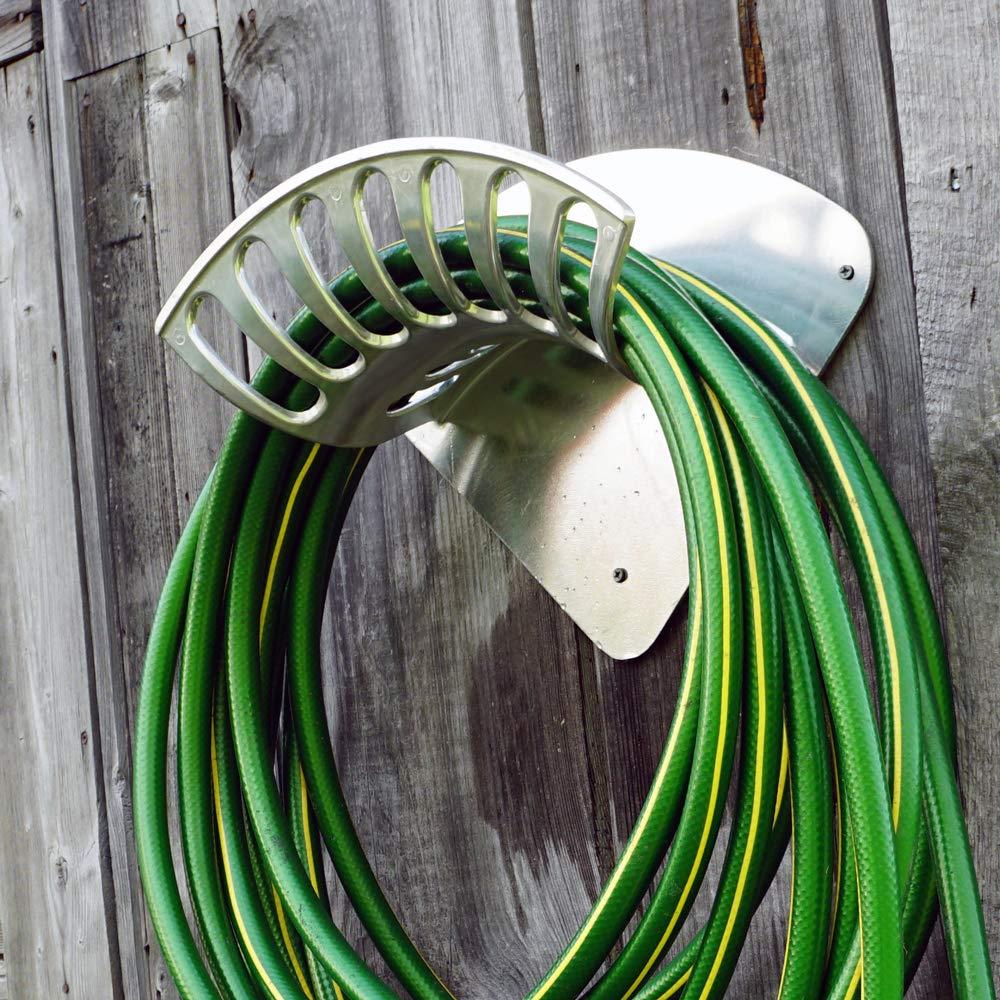 Kings County Tools 13" Cast Aluminum Hose Rack | Elegant Curved Design | Quality & Sturdy Material | Holds 100-Feet of 1/2” Hose and 50-Feet of 5/8” Hose | Single Piece Attachment - Image 7