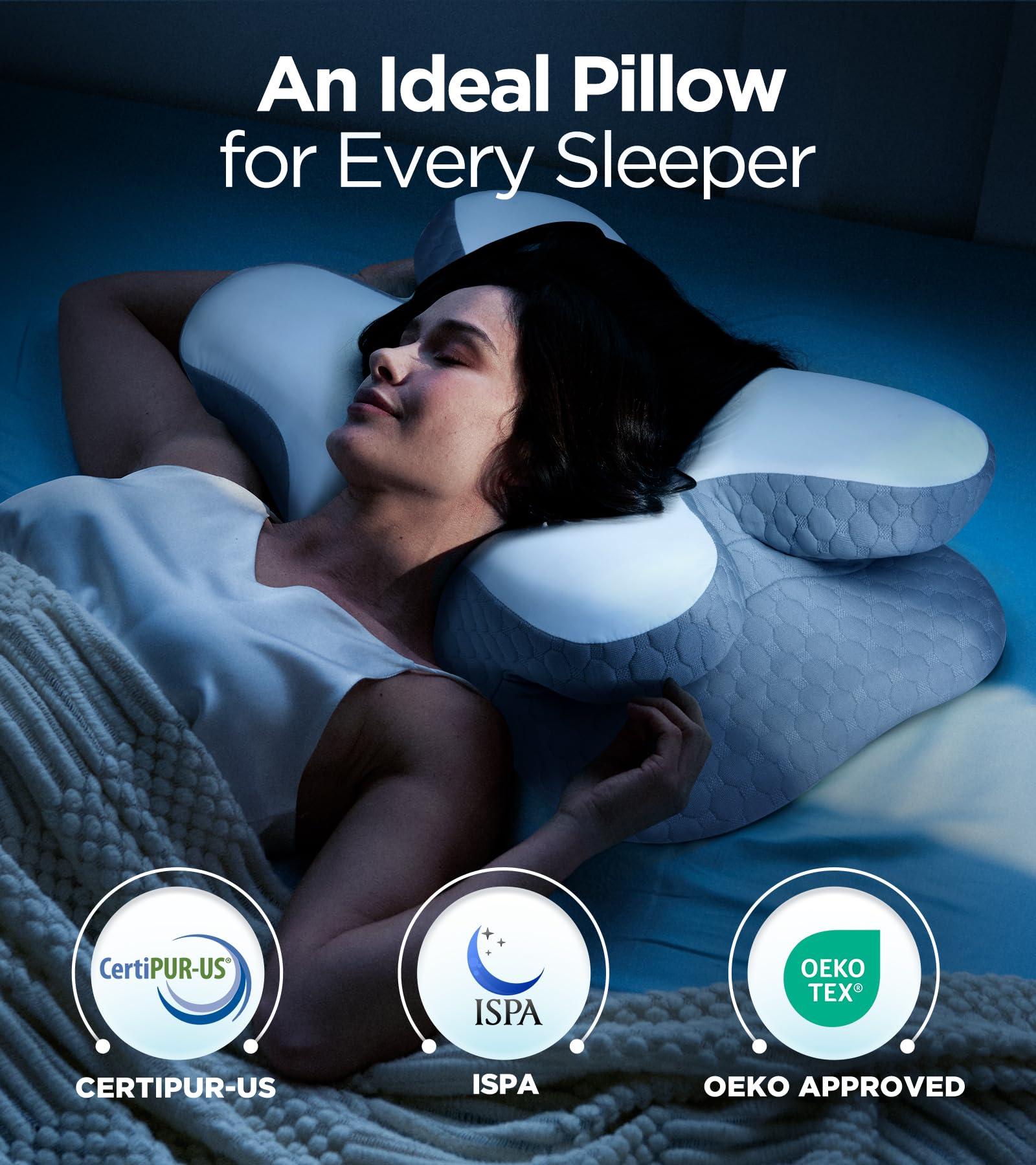 Osteo Enjoy Pain Relief Sleeping Cervical Neck Pillow, Ergonomic Contour Zoned Fits Side Sleeper, Non-Temperature Affected Memory Foam Pillows, Q-max Cooling Pillow Support Back Stomach Sleepers - Image 7