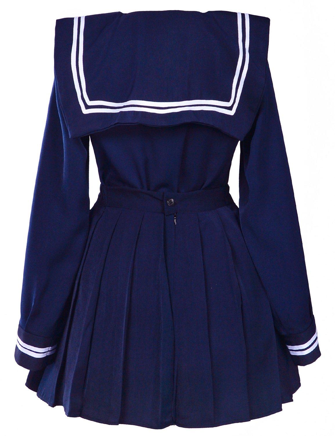 Classic Japanese School Girls Sailor Dress Shirts Uniform Anime Cosplay Costumes with Socks Set - Image 5