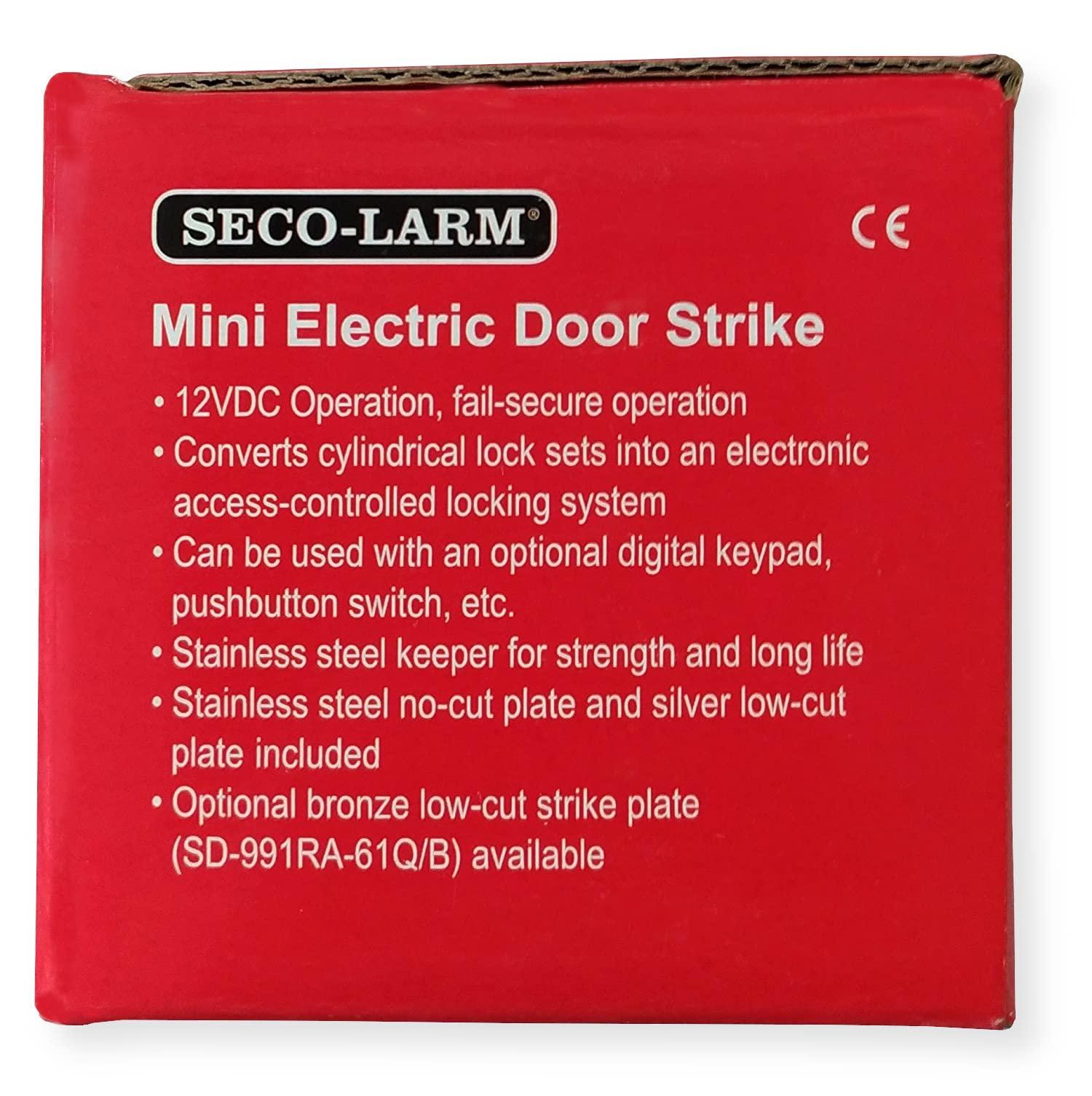 Seco-Larm SD-991A-D1Q Mini No-Cut Electric Door Strike For Indoor Use​, Converts Cylindrical Lock Sets Into an Electronic Access-controlled Locking System, Stainless Steel Keeper - Image 5