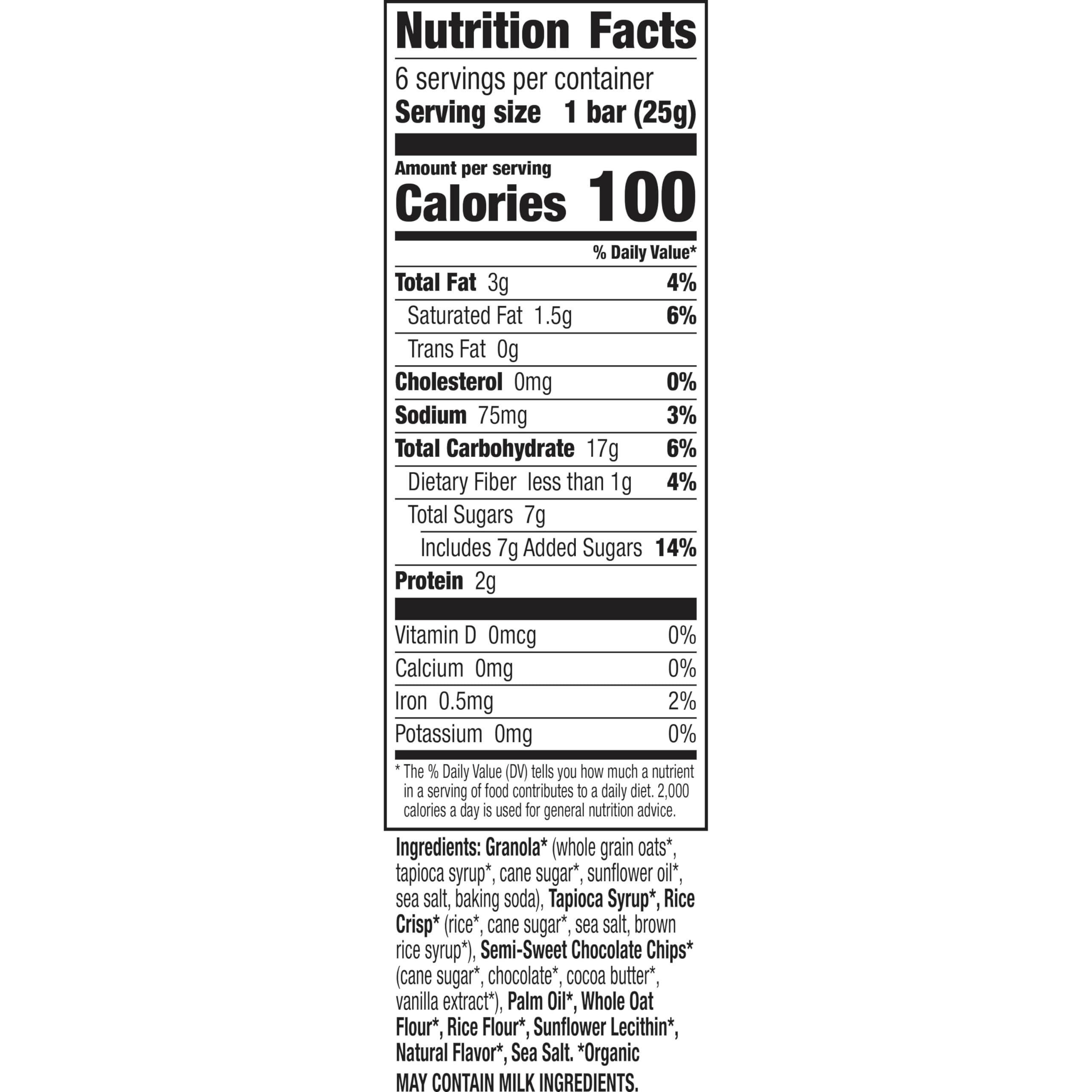 Annie's Organic Chewy Granola Bars, Chocolate Chip, 6 Bars, 5.34 oz - Image 2