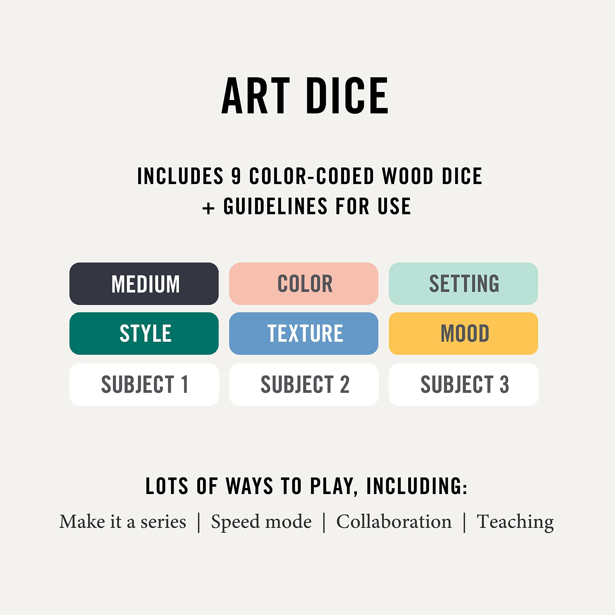 Two Tumbleweeds Art Dice - Drawing & Painting Game for Adults, Artists & Teachers - Set of 9 Dice for Creative Inspiration - Drawing Prompts for Studio and Classroom - Gift for Artist - 1+ Players - Image 4