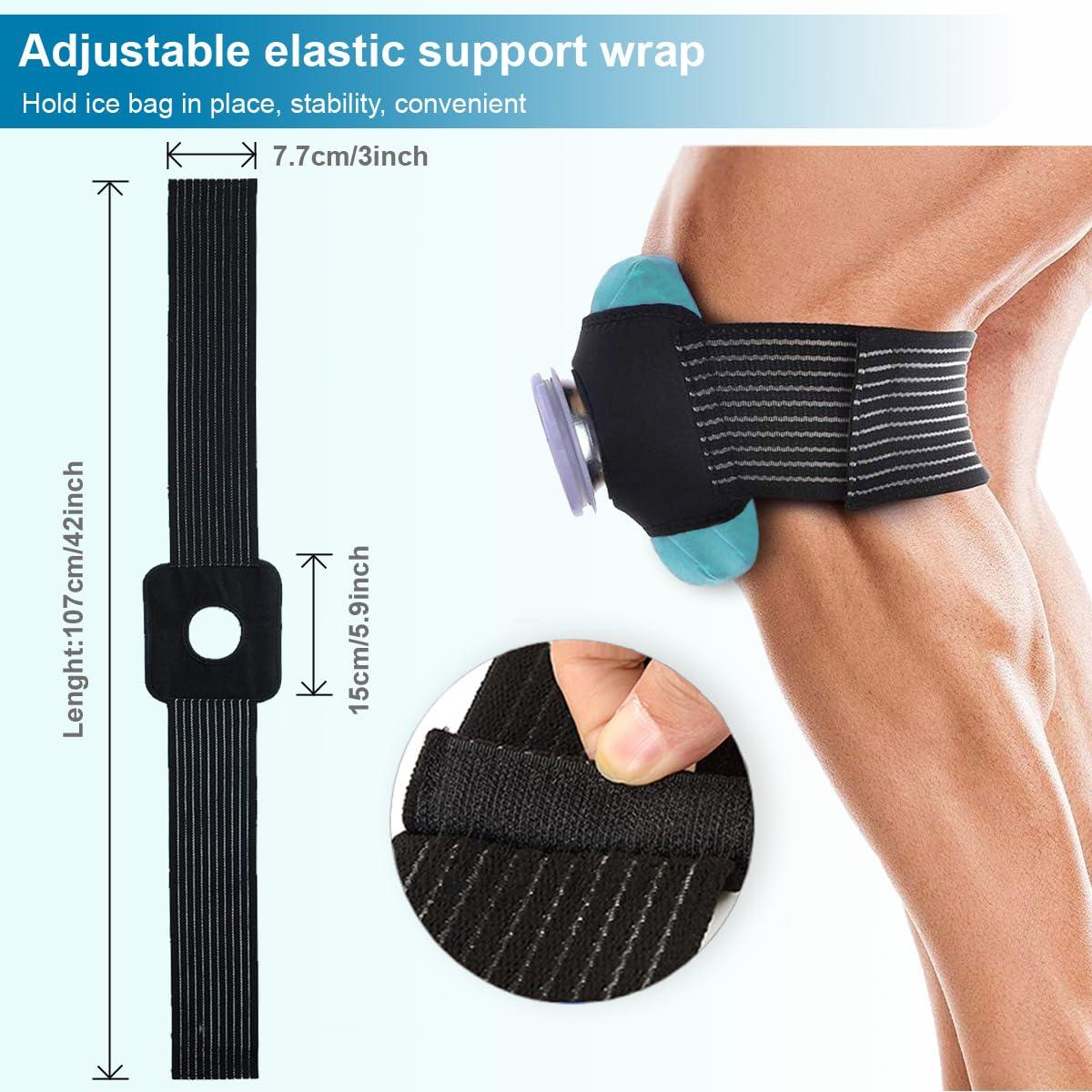 ASEKACK Ice Bags for Injuries, Thickened Ice Packs for Injuries Reusable, Hot & Cold Therapy for Pain Relief, Sports Injuries, No-Leak Cold Packs, 3 Size (6" 9" 11") (Set with Wrap) - Image 3