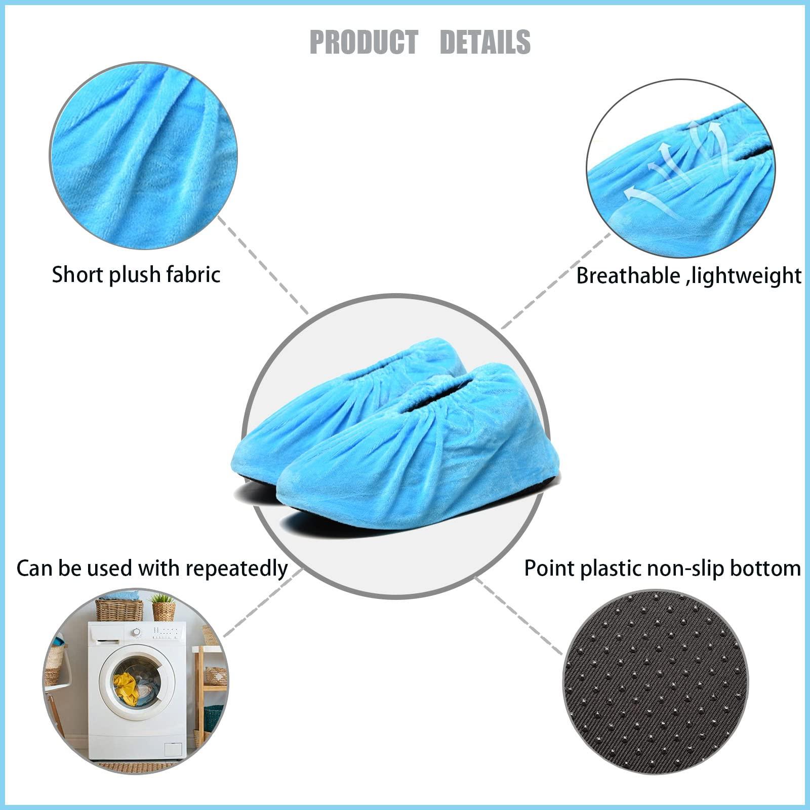 Yveytat 10Pairs Reusable Non Slip Shoe Covers, Premium Soft Washable Thickened Boot Shoe Covers for Household, Office, Laboratory，one size 10 Colors - Image 4